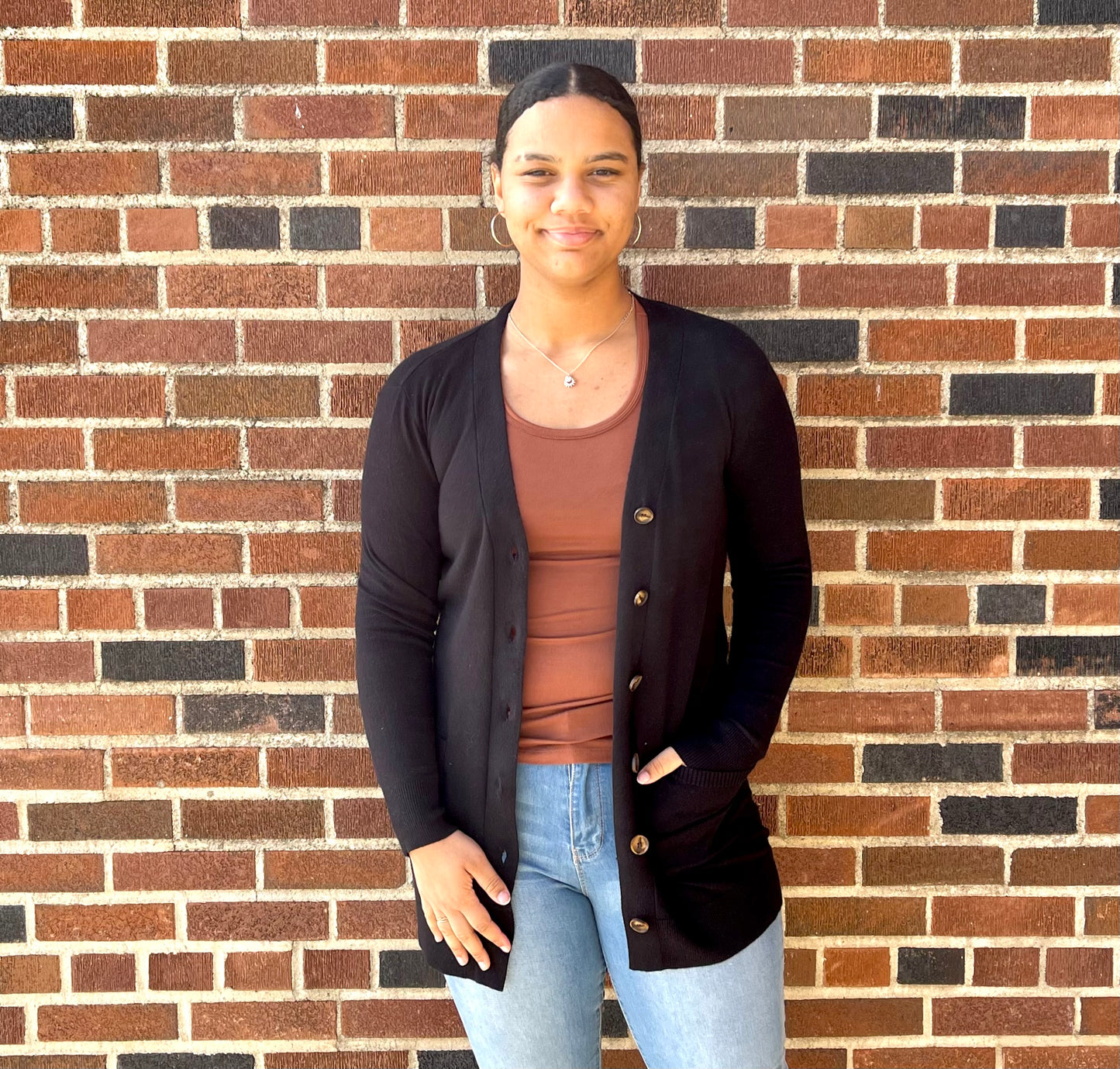 STACCATO- Cardigan w/ Button Front & Self Tie