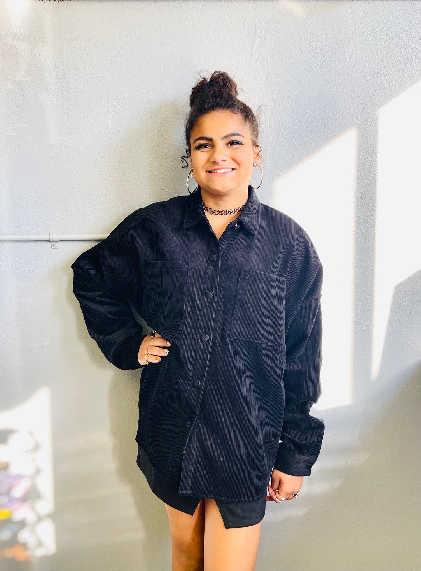 HYFVE- Long Sleeve Corduroy Shacket