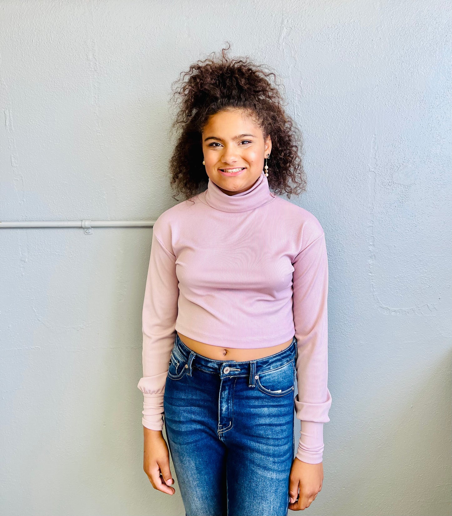 HYFVE- Cowl Neck Crop Top (MAUVE)