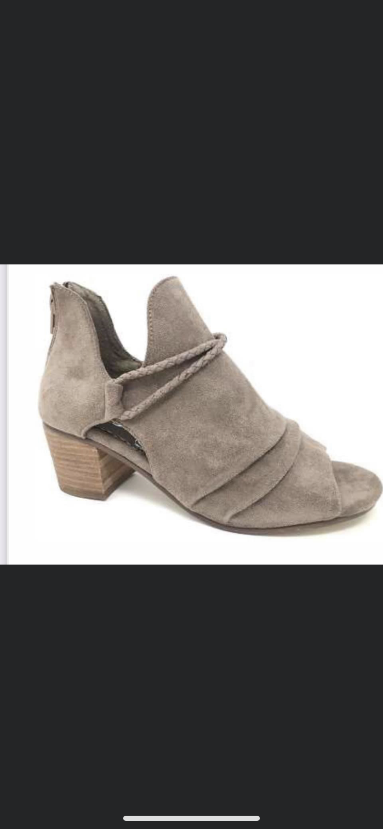 Very G- Tan Open Toe 2.5 Inch Heel w/ Braided Detail