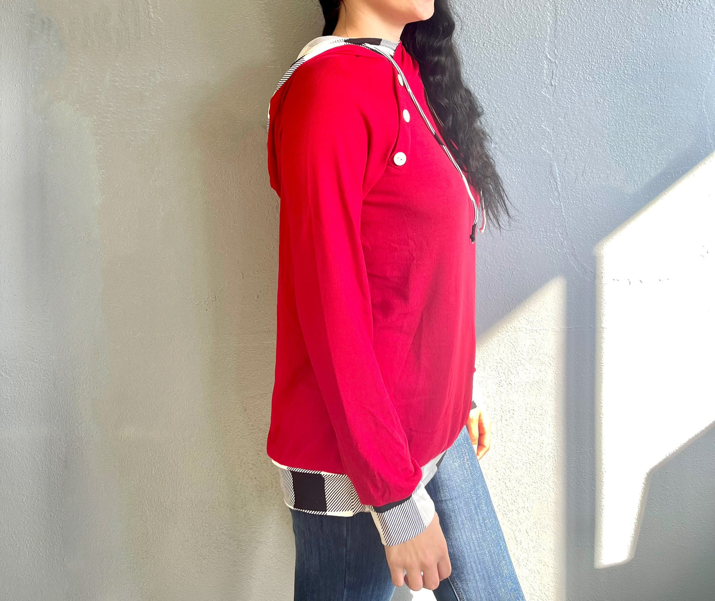 WHITE BIRCH- LS Solid Knit Hoodie