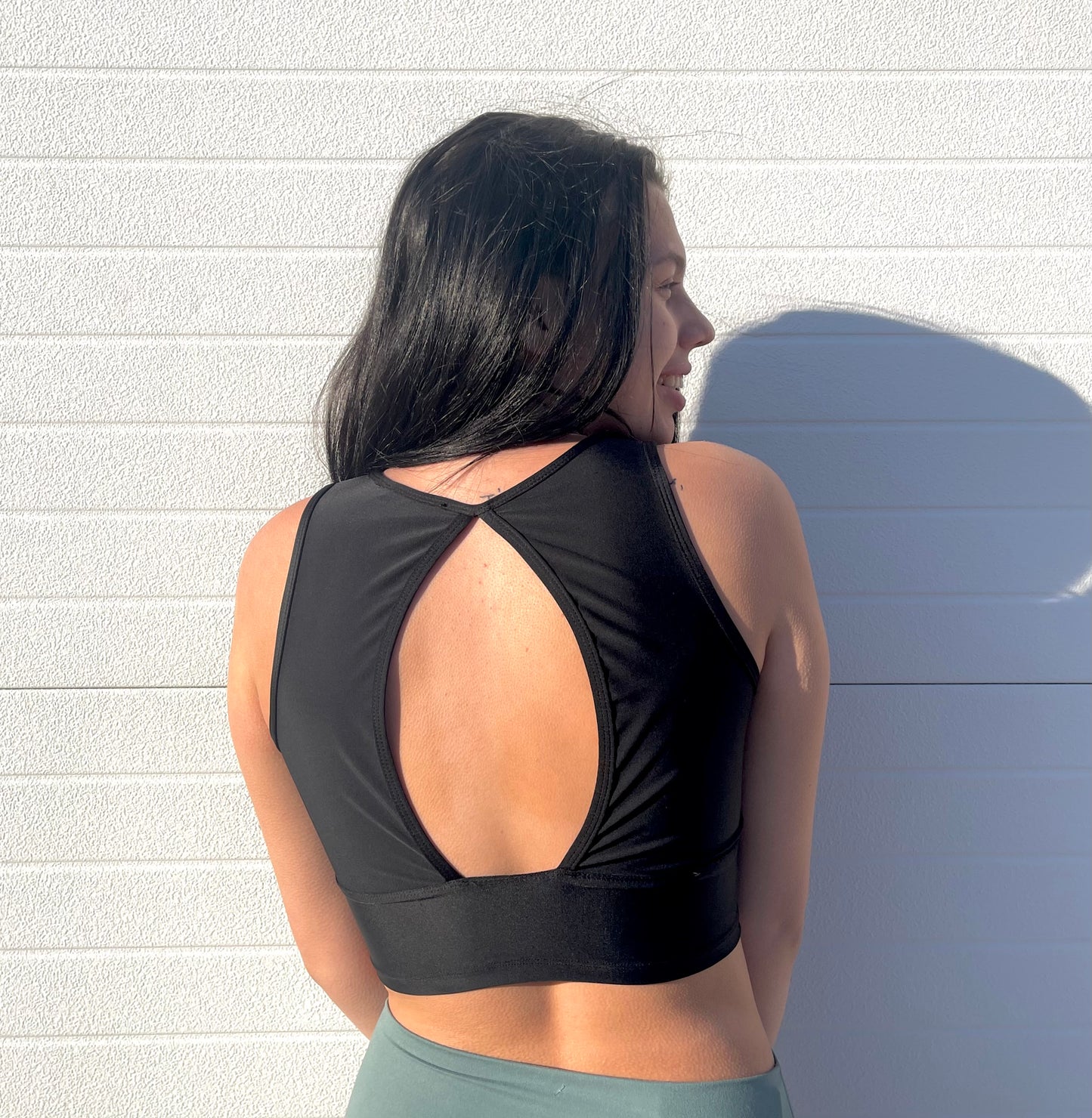 MAIN STRIP- Deep V Neck Back Cut Out Bra Top