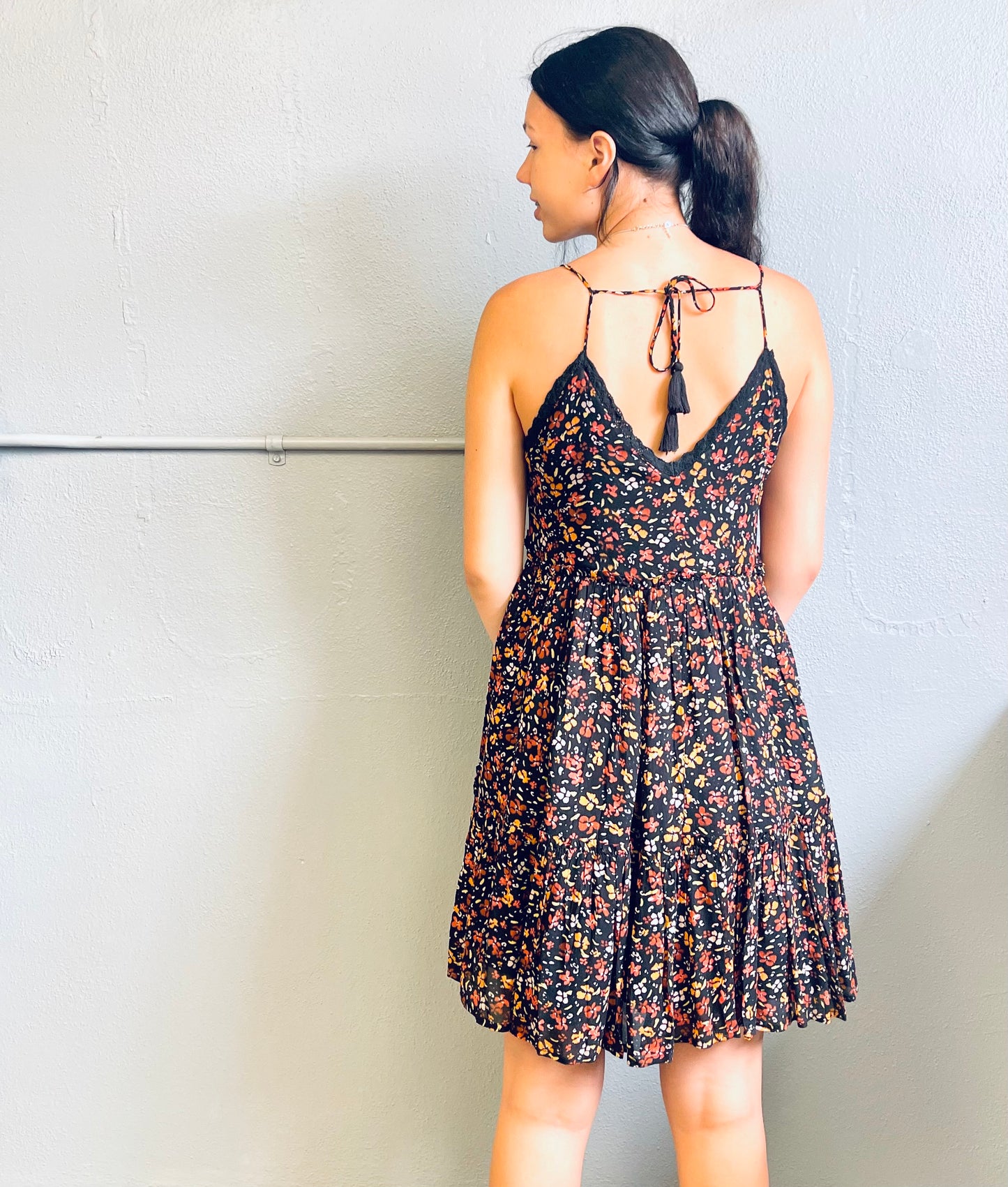 PATRONS OF PEACE- Alcove Black Print Dress