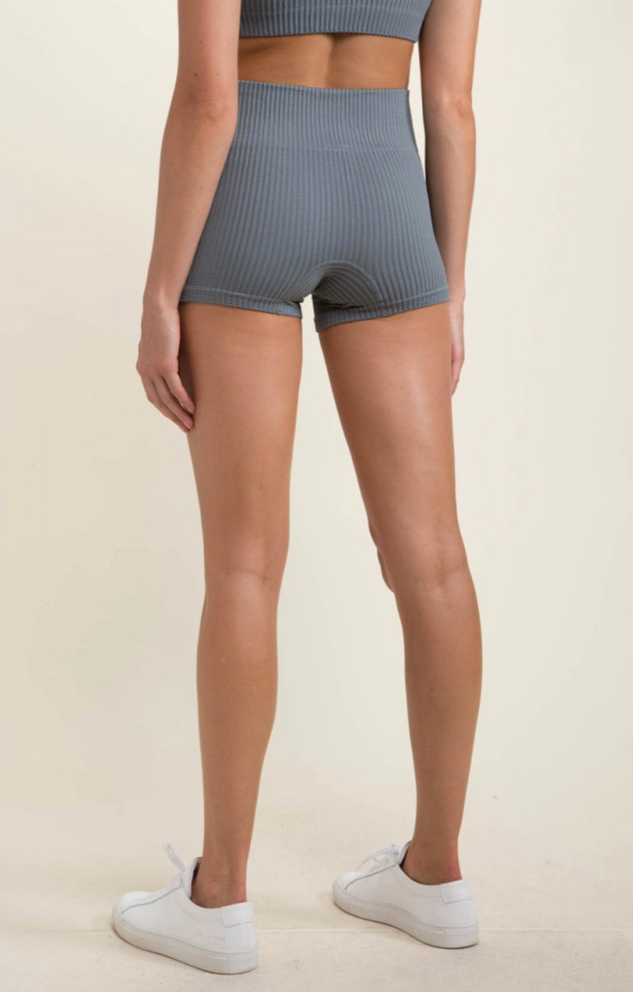 MONO B- Ribbed Seamless High-Waisted Short Shorts