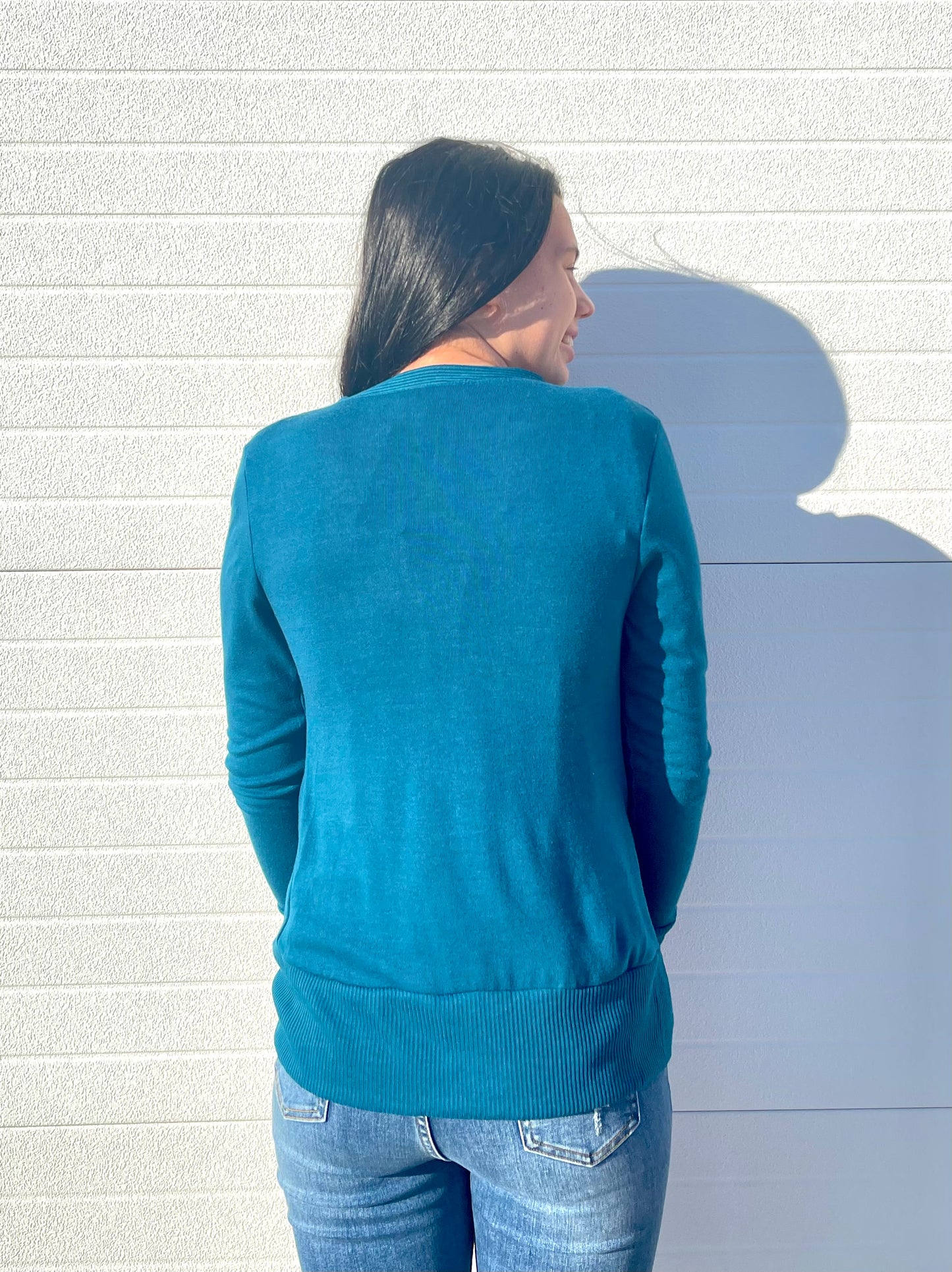 ZENANA- Button Front Ribbed Sweater Cardigan