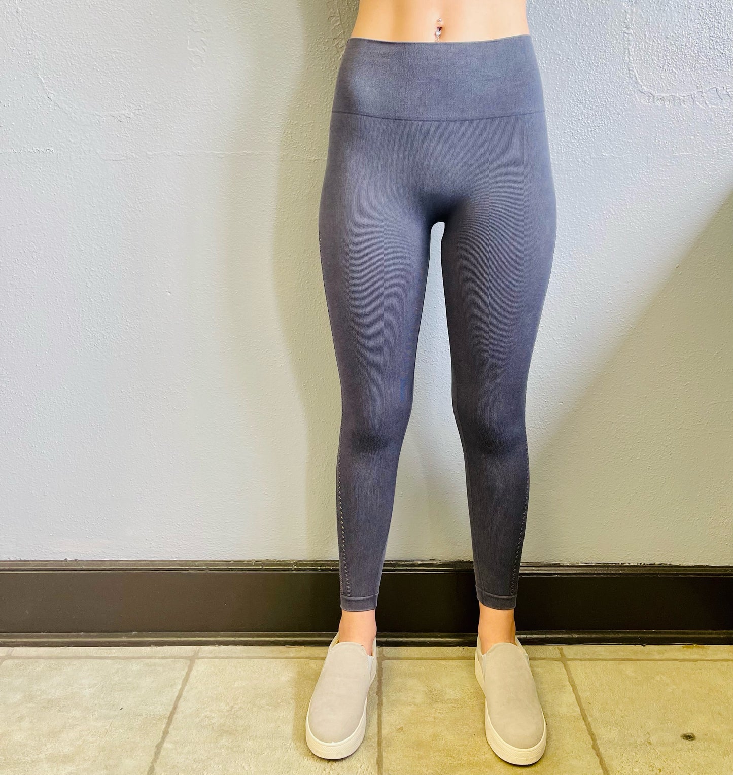MONO B- Grey Leggings w/ side details