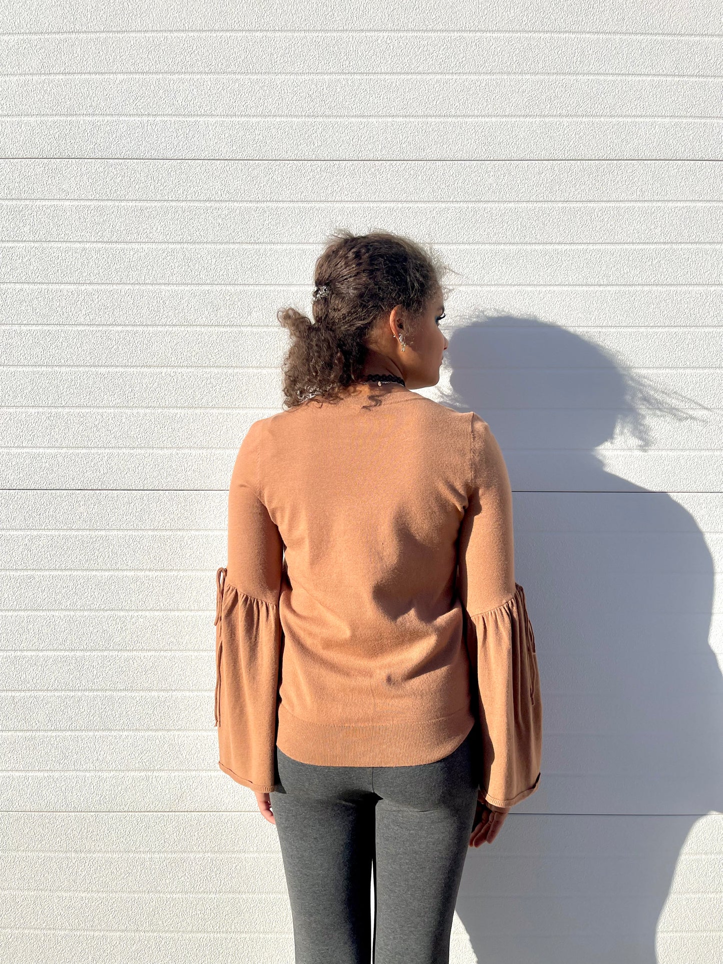 HEM AND THREAD- Lightweight Sweater With Tied Sleeves