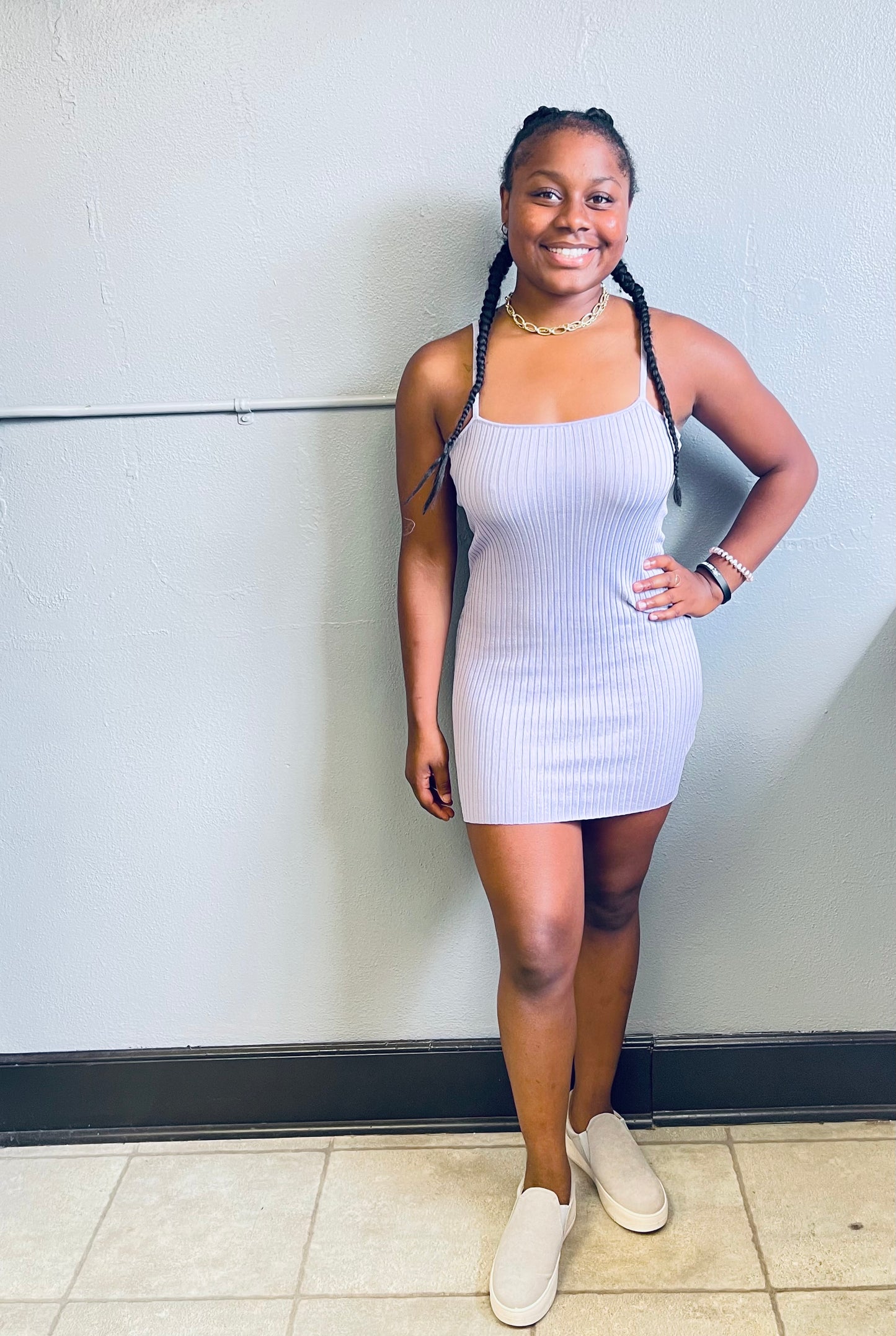 DOUBLE ZERO- Ribbed Bodycon Mini Dress