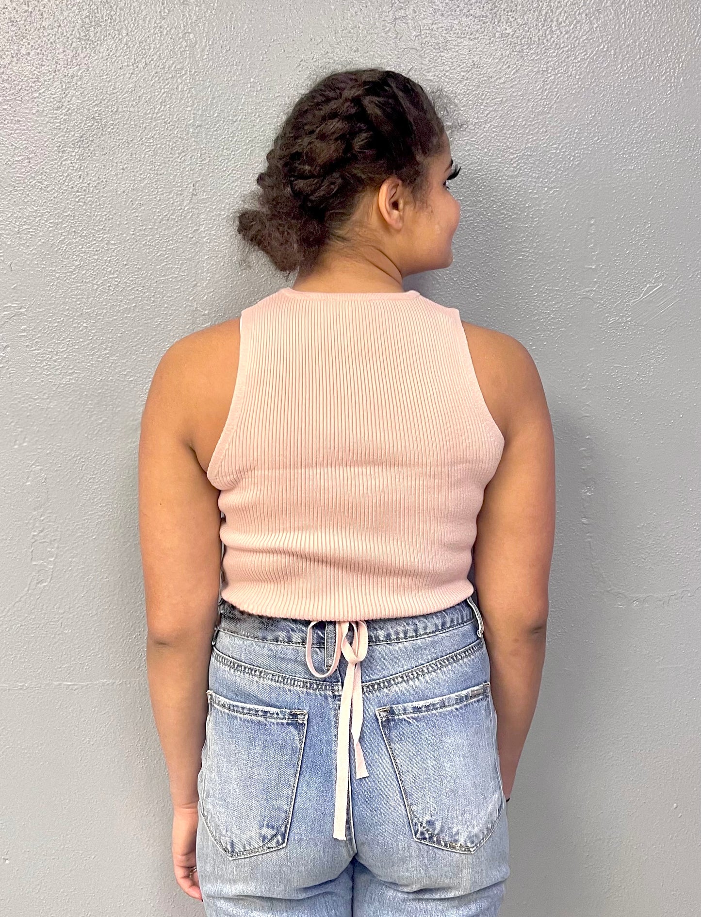 DOUBLE ZERO- Ribbed Sweater Tank