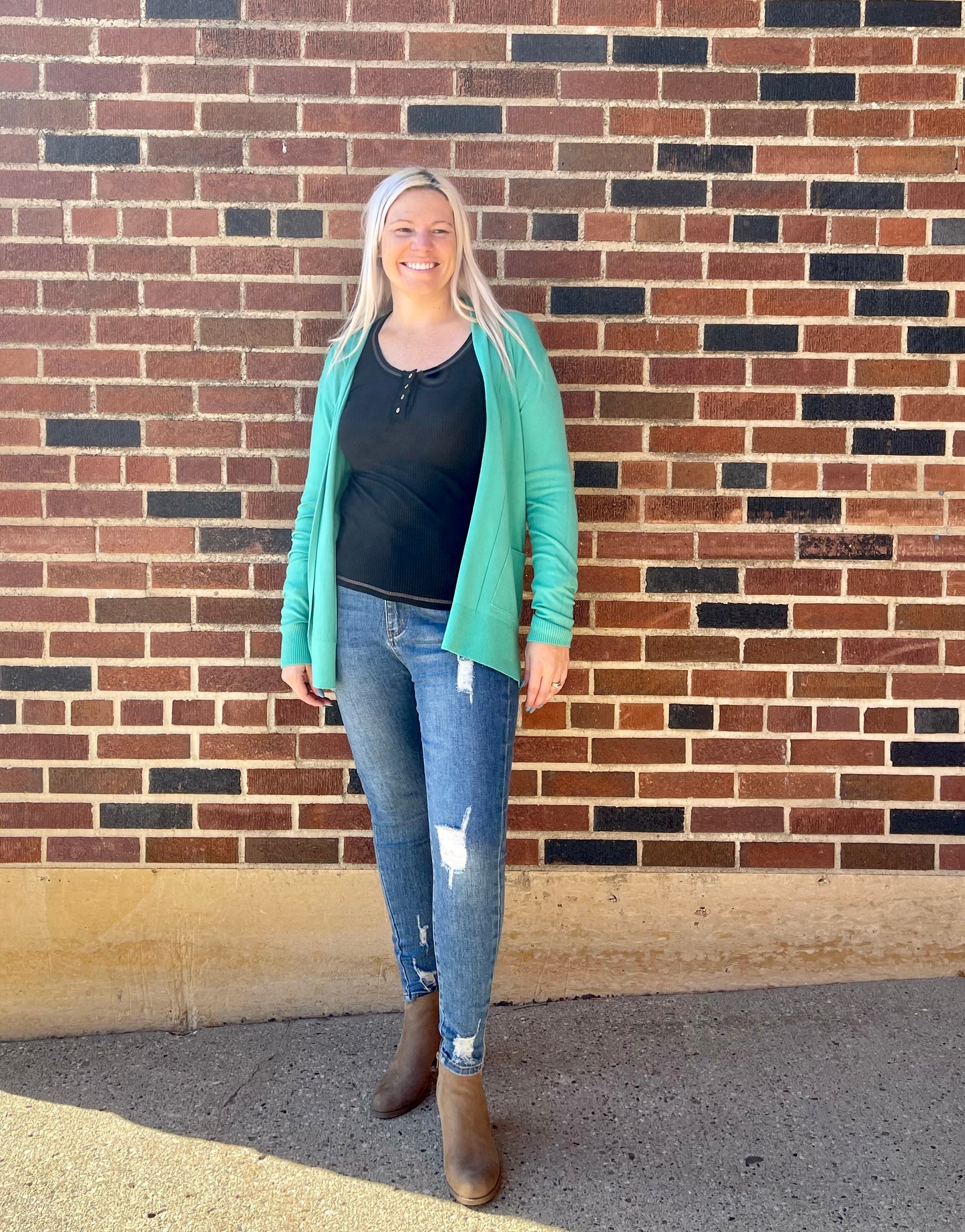 Staccato- Open Front, Long Sleeve, Side Pockets, Basic Cardigan