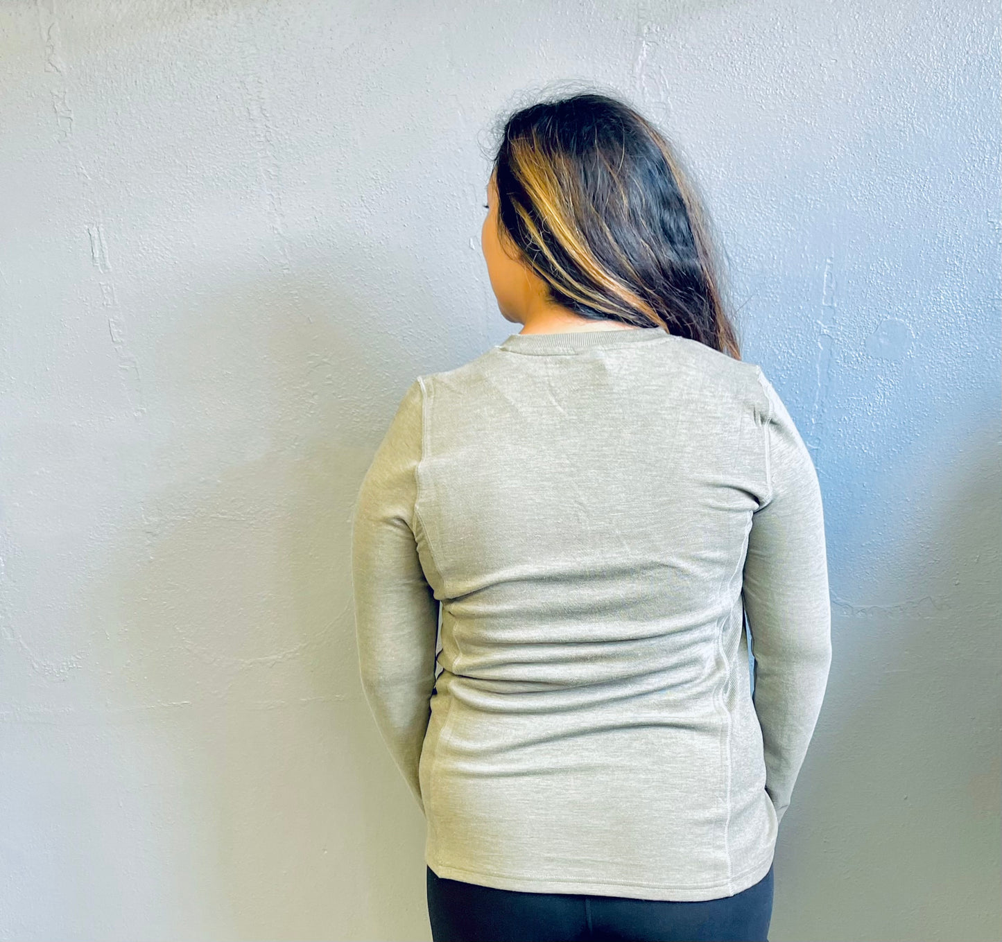 MONO B- CURVY LS Paneled Top w/ Raw Accents