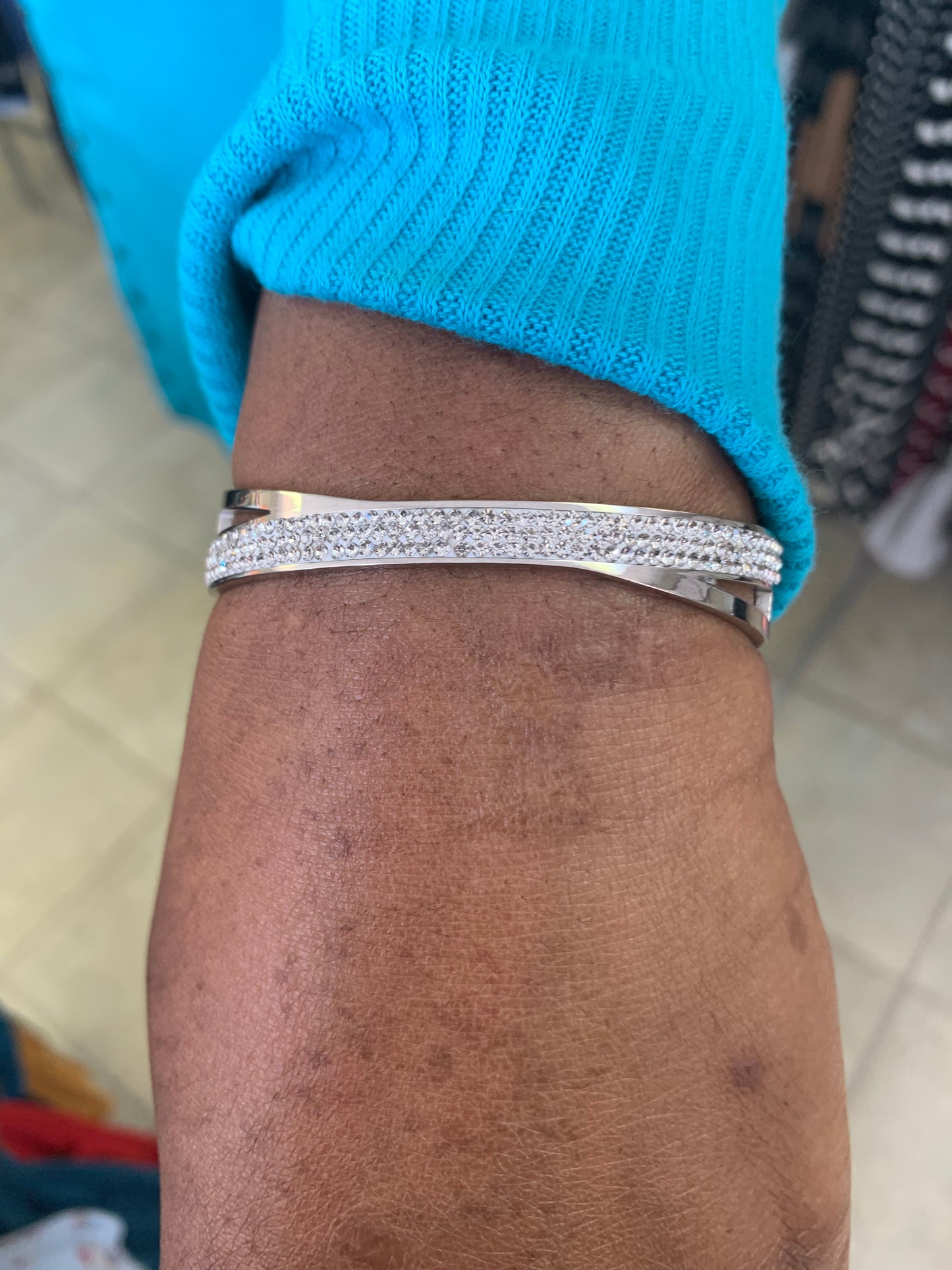 Snap On Criss Cross Diamond Bracelet