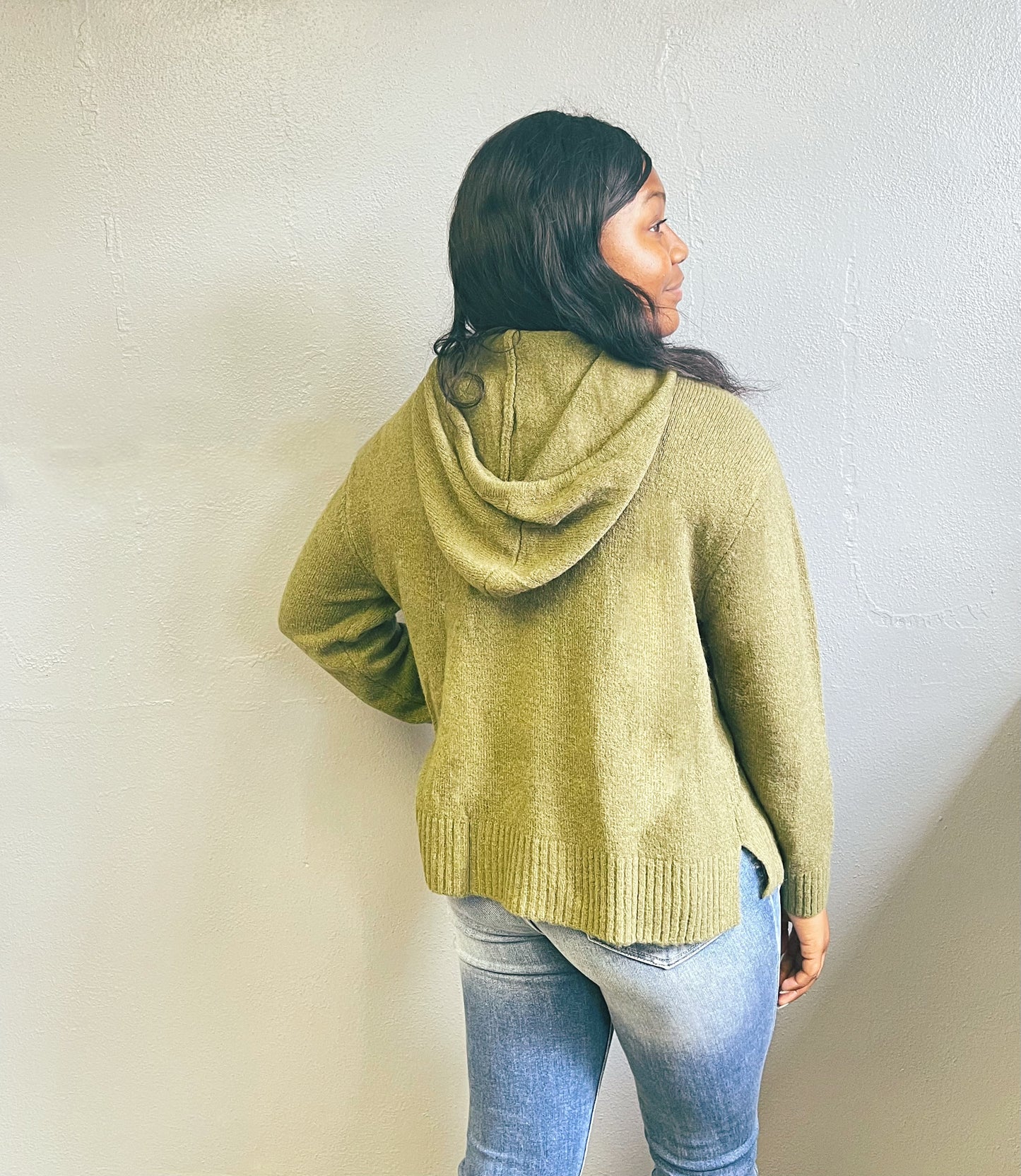 DOUBLE ZERO- Drawstring Hoodie Sweater