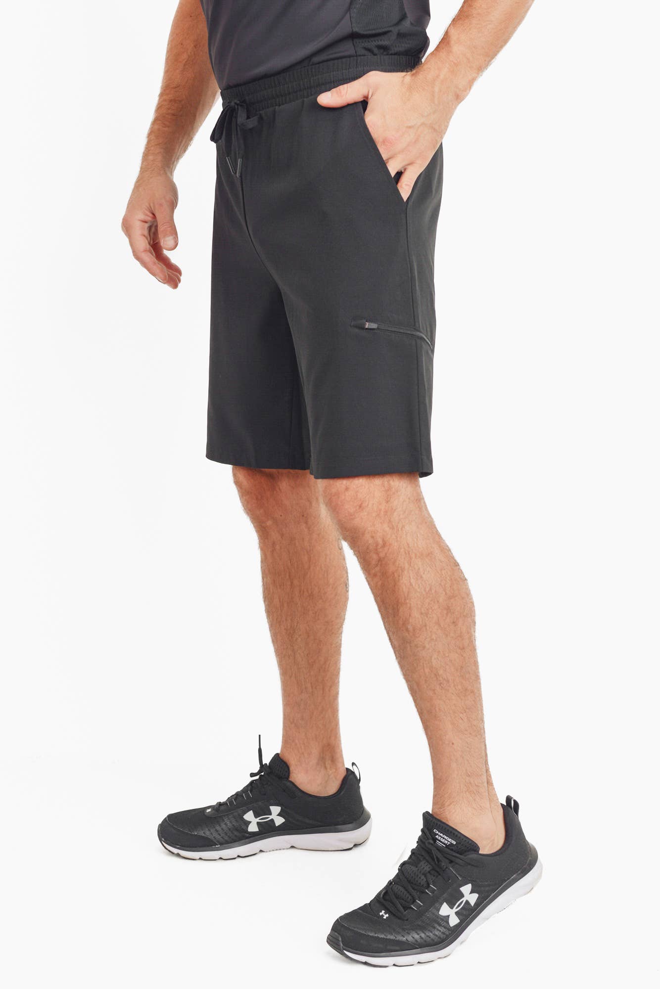 MEN - Active Drawstring Shorts with Zippered Pouch