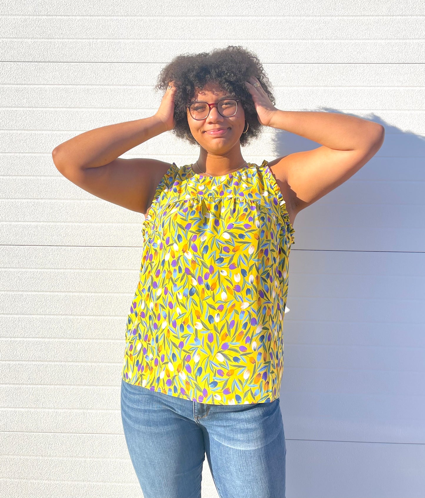STACCATO- Yellow Tulip Tank Top