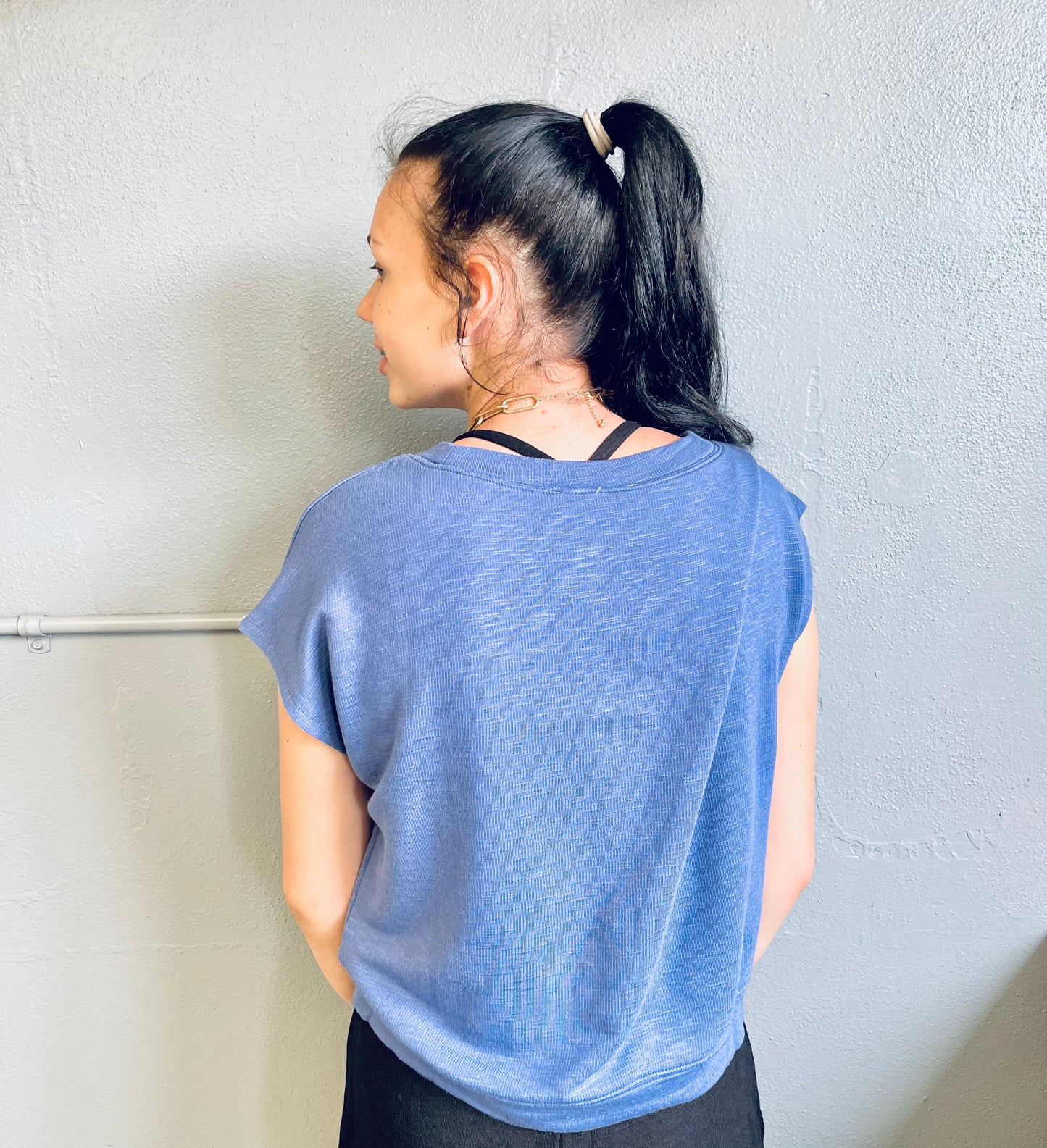 DOUBLE ZERO- Dolman Short Sleeve Top & Elastic Waist Shorts Set