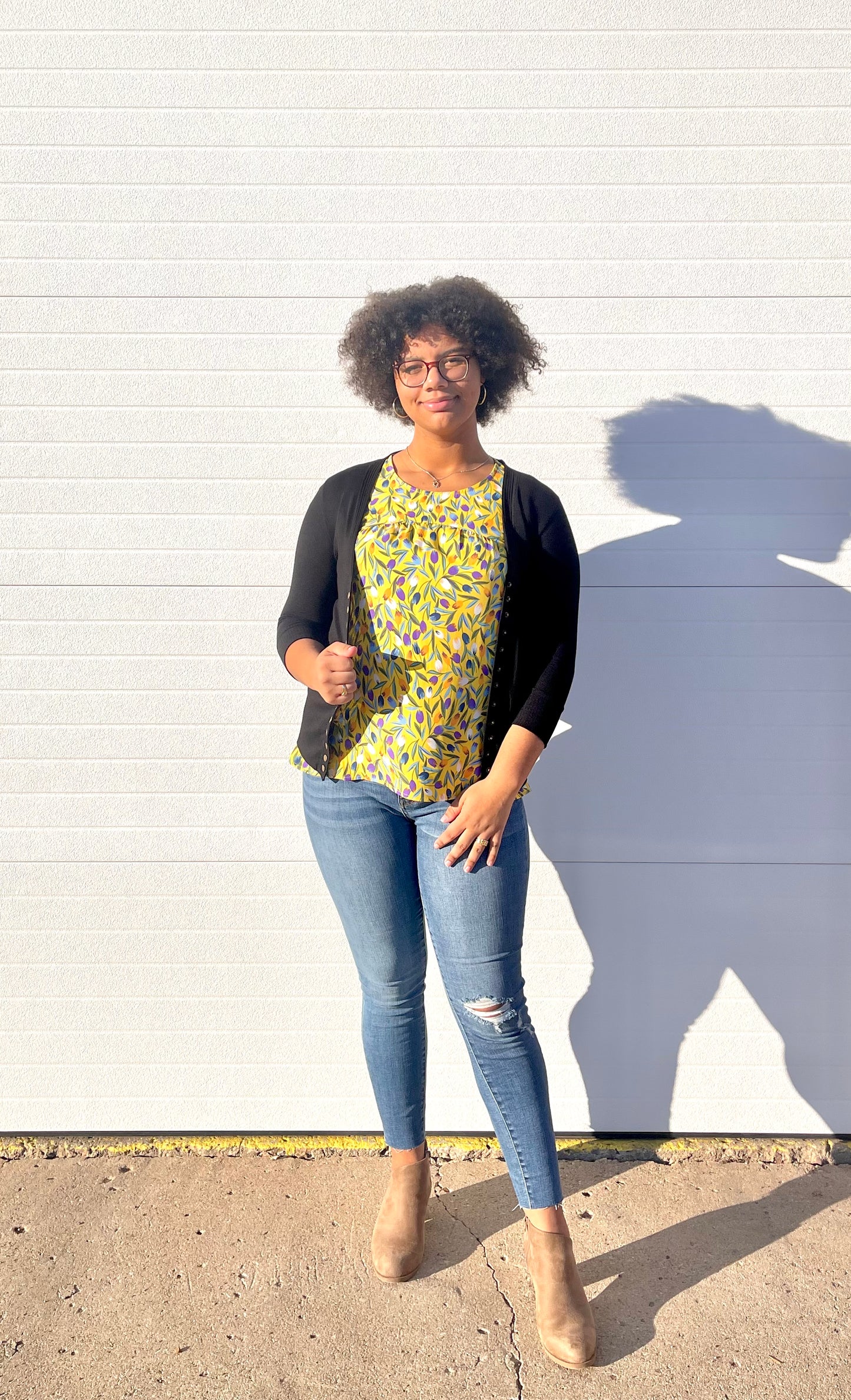 STACCATO- Yellow Tulip Tank Top