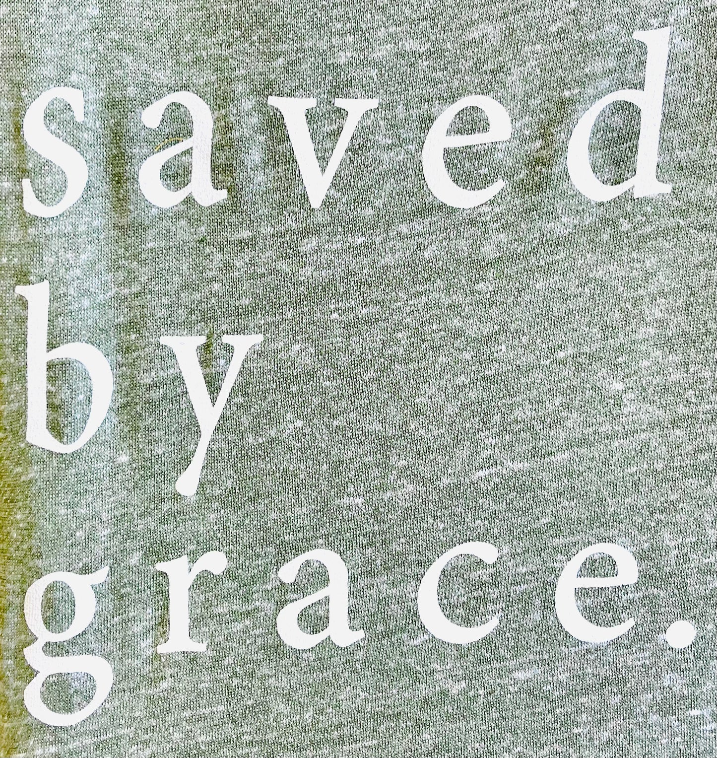 Saved By Grace | French Terry Sweater with Elbow Patches | Military Green