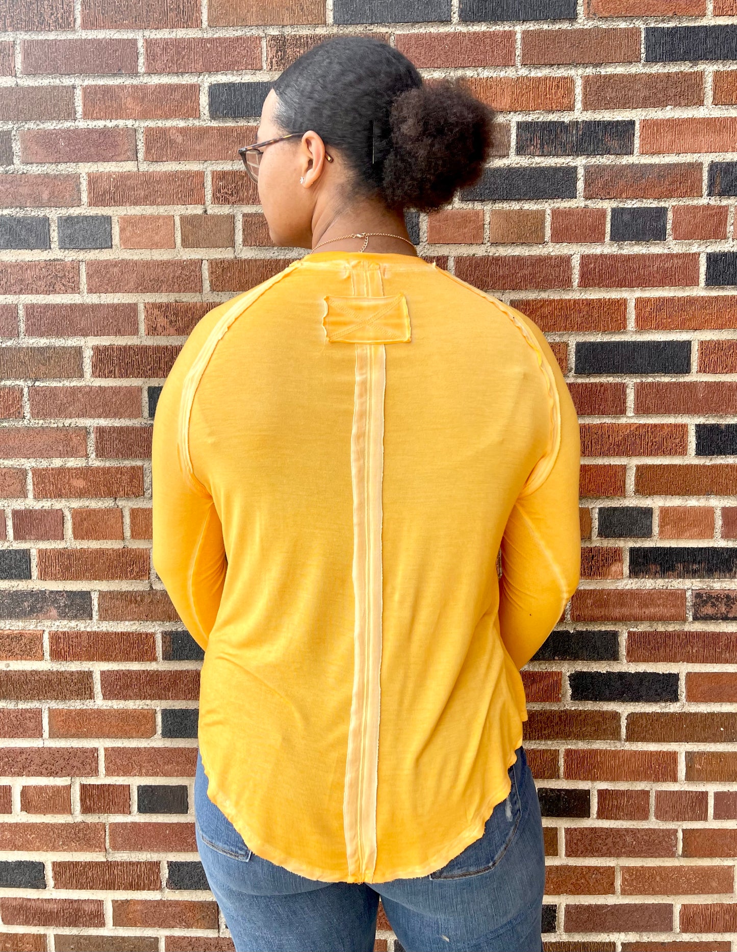 ZENANA- Washed LS Top w/ Thumbholes