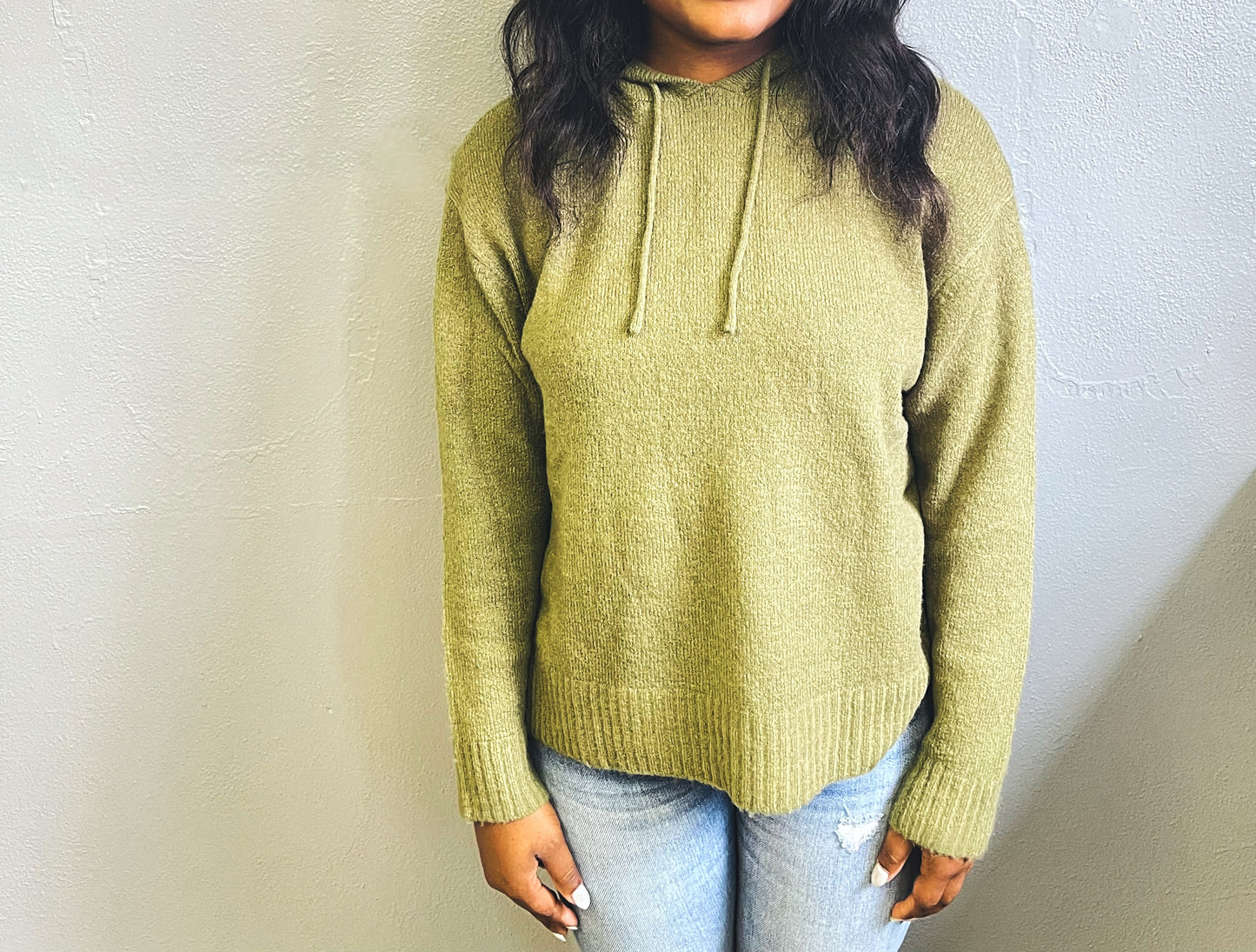 DOUBLE ZERO- Drawstring Hoodie Sweater