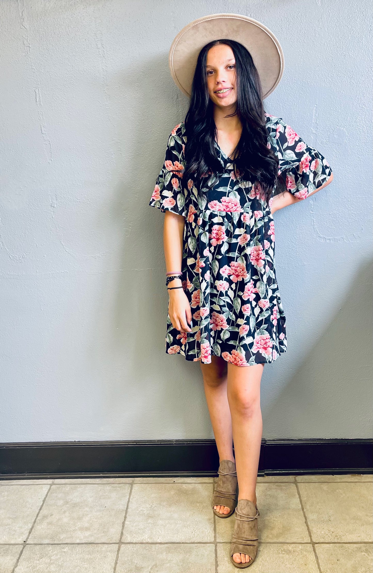 STACCATO- Floral Print Baby Doll Dress
