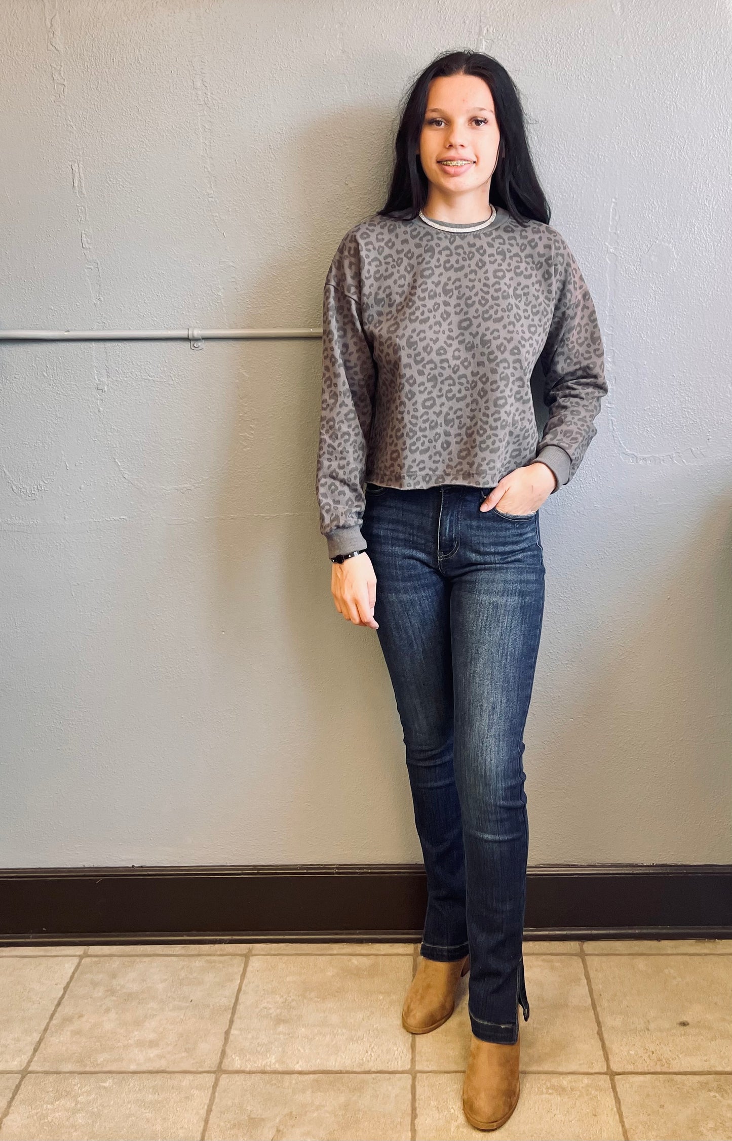 PAPER CRANE- Leopard Print Top