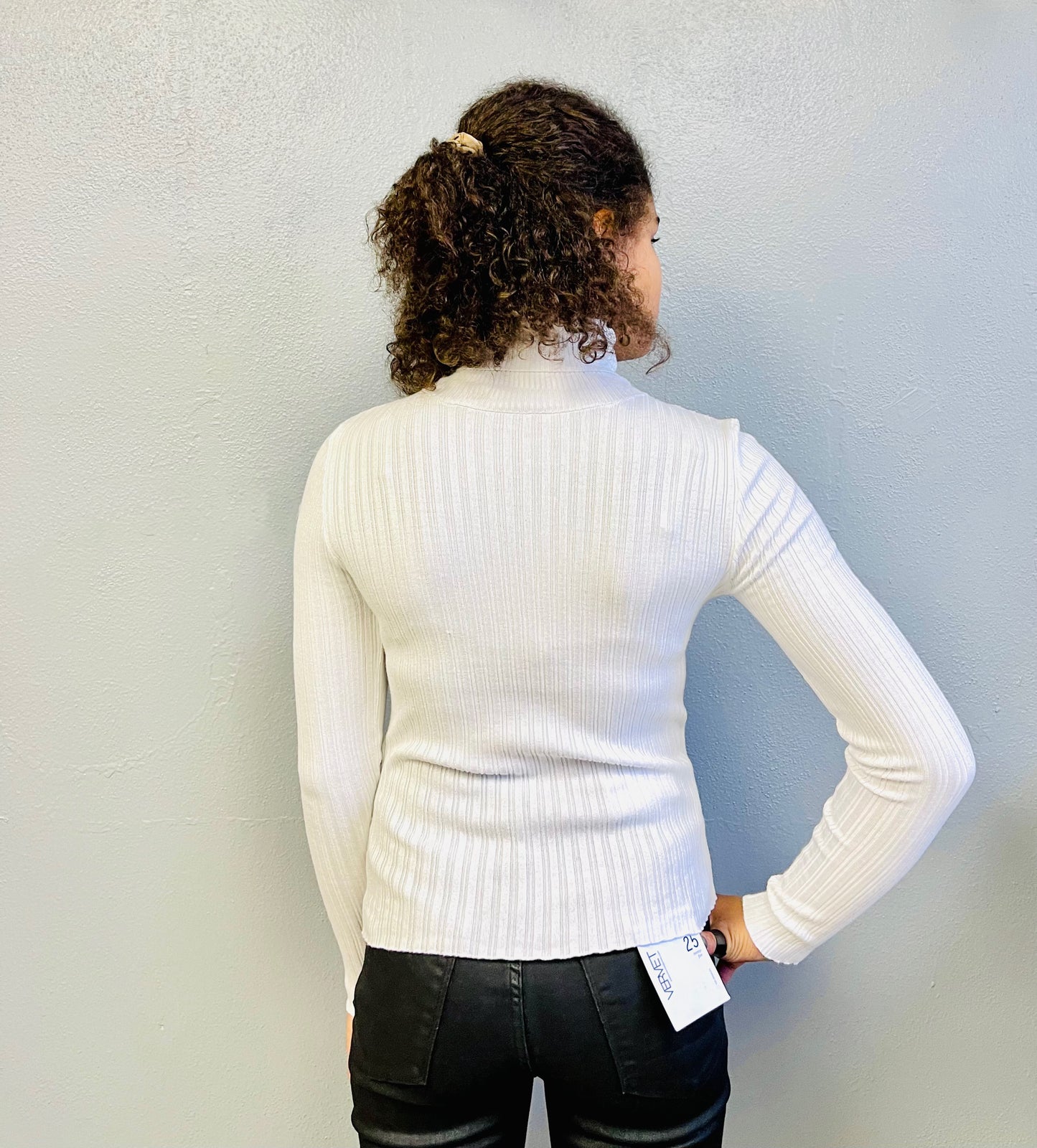 DOUBLE ZERO- Subtle Charmer Long Sleeve Turtleneck Top