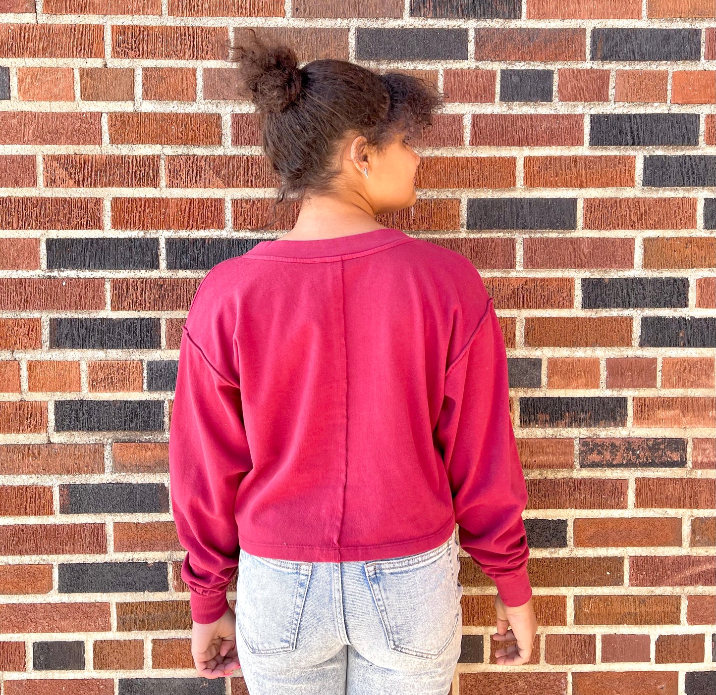 HYFVE- Crop V Neck Sweatshirt