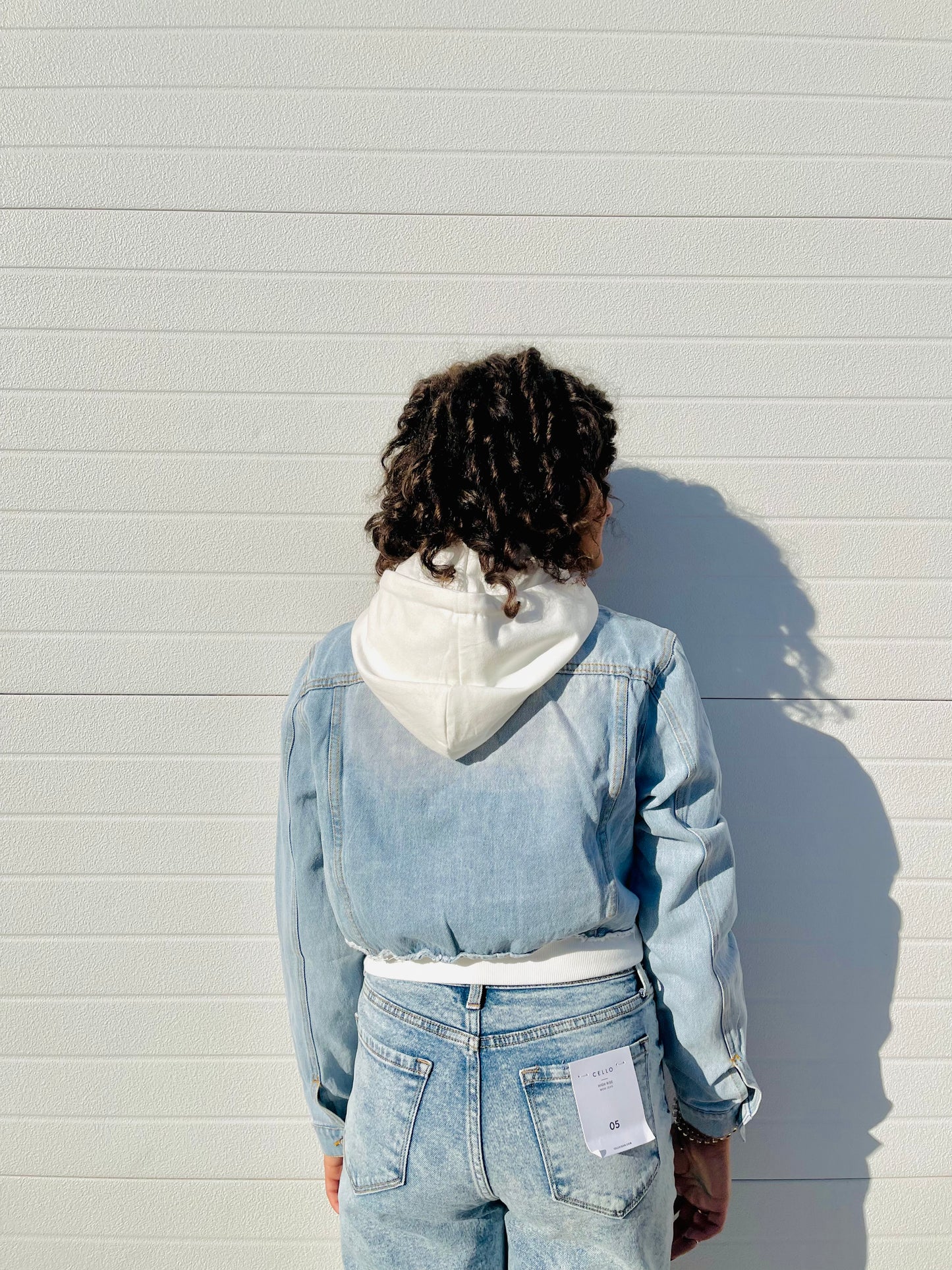 LOVE TREE- Cropped Layered Denim Jacket