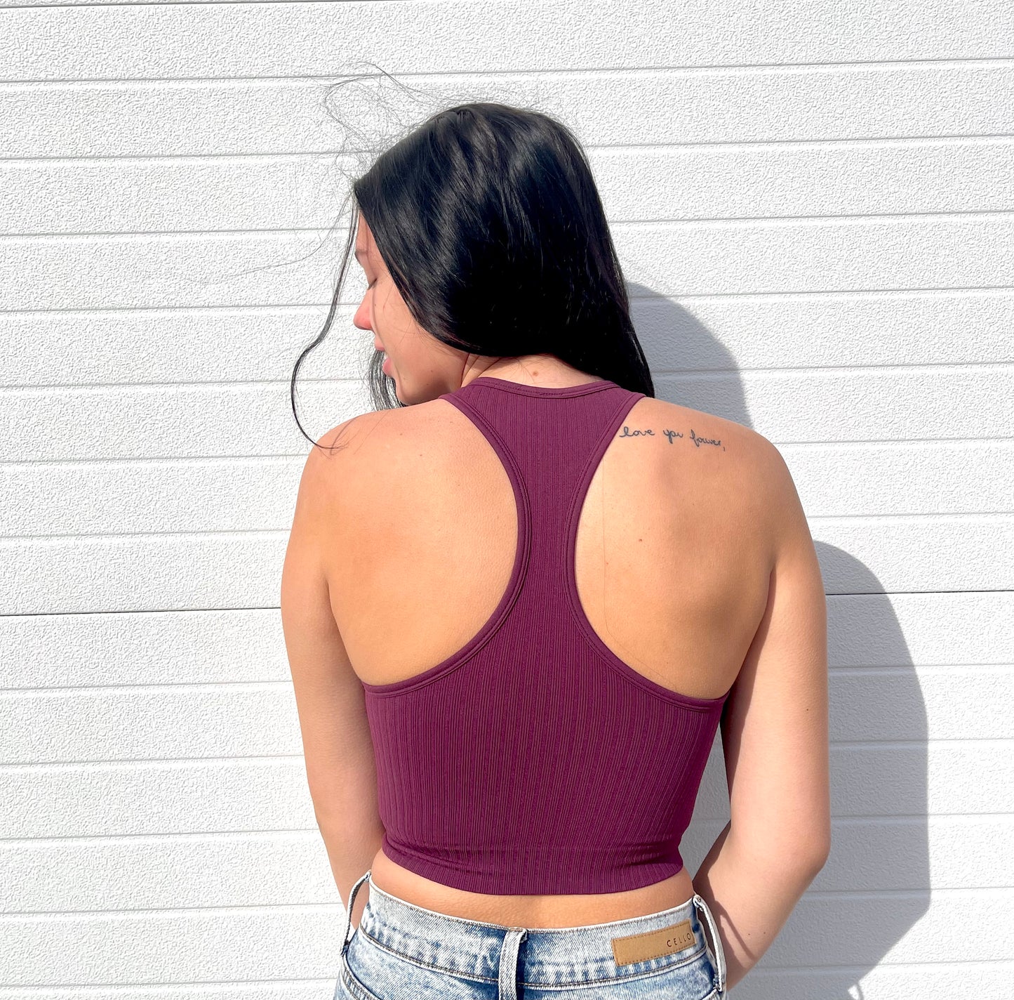 ZENANA- Wide Ribbed Racerback Crop Top
