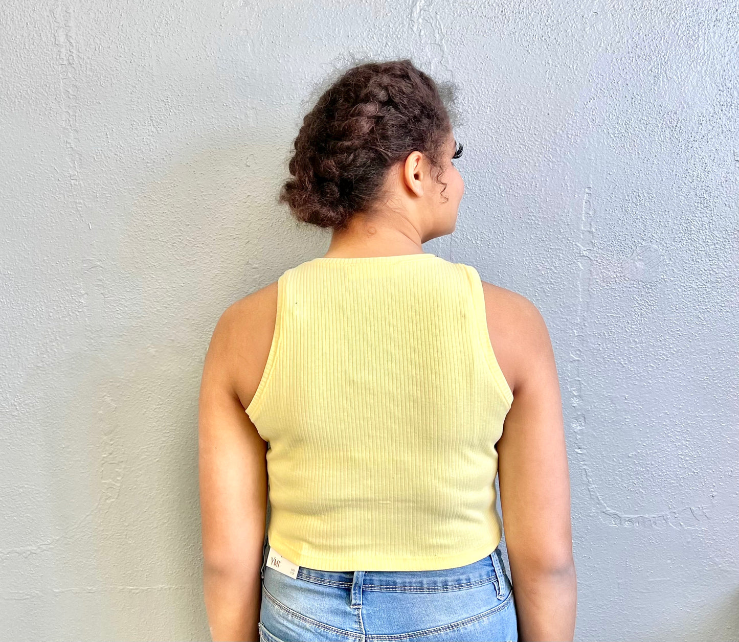 DOUBLE ZERO- Button Front Crop Tank