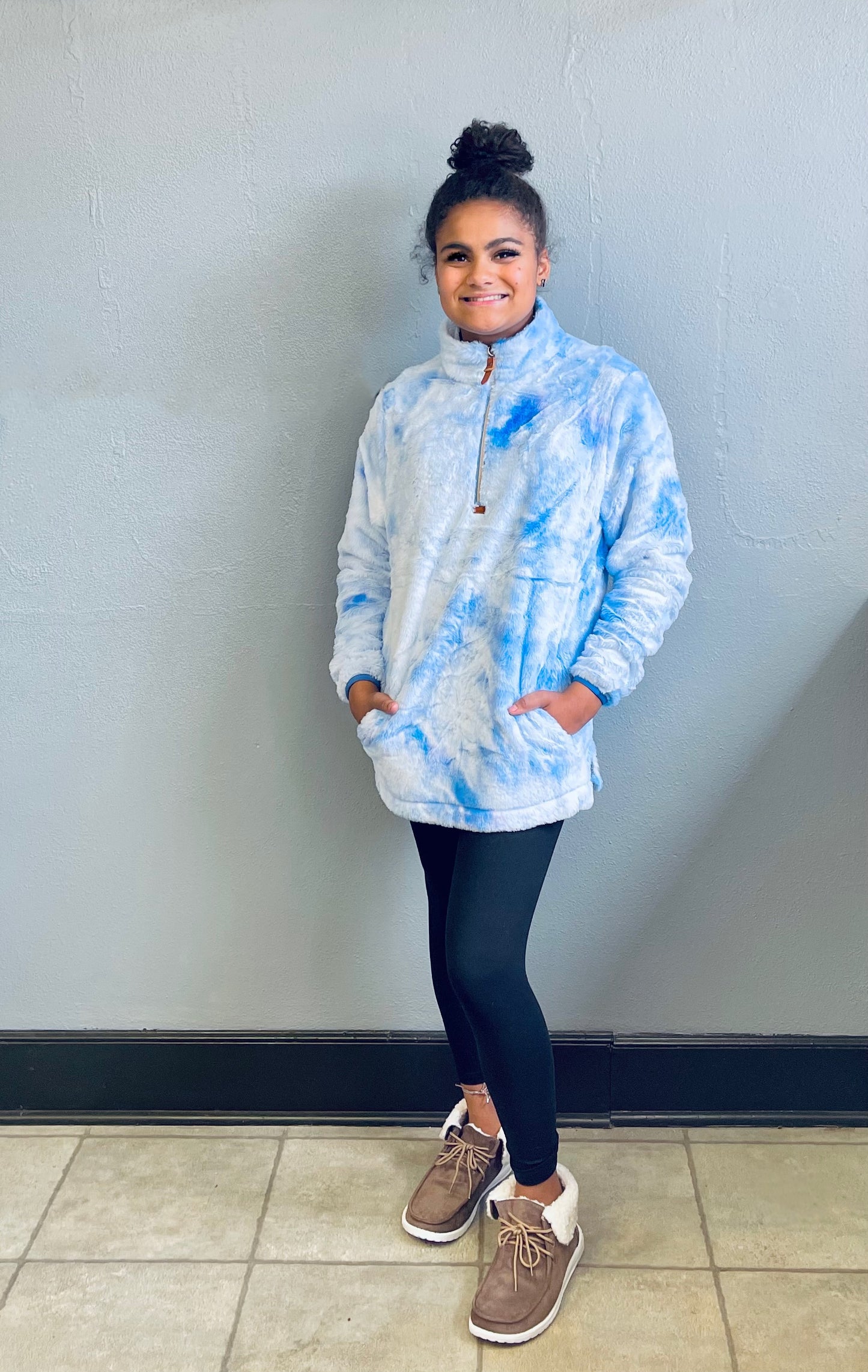 JEN AND CO- Half-Zip Sherpa Pullover