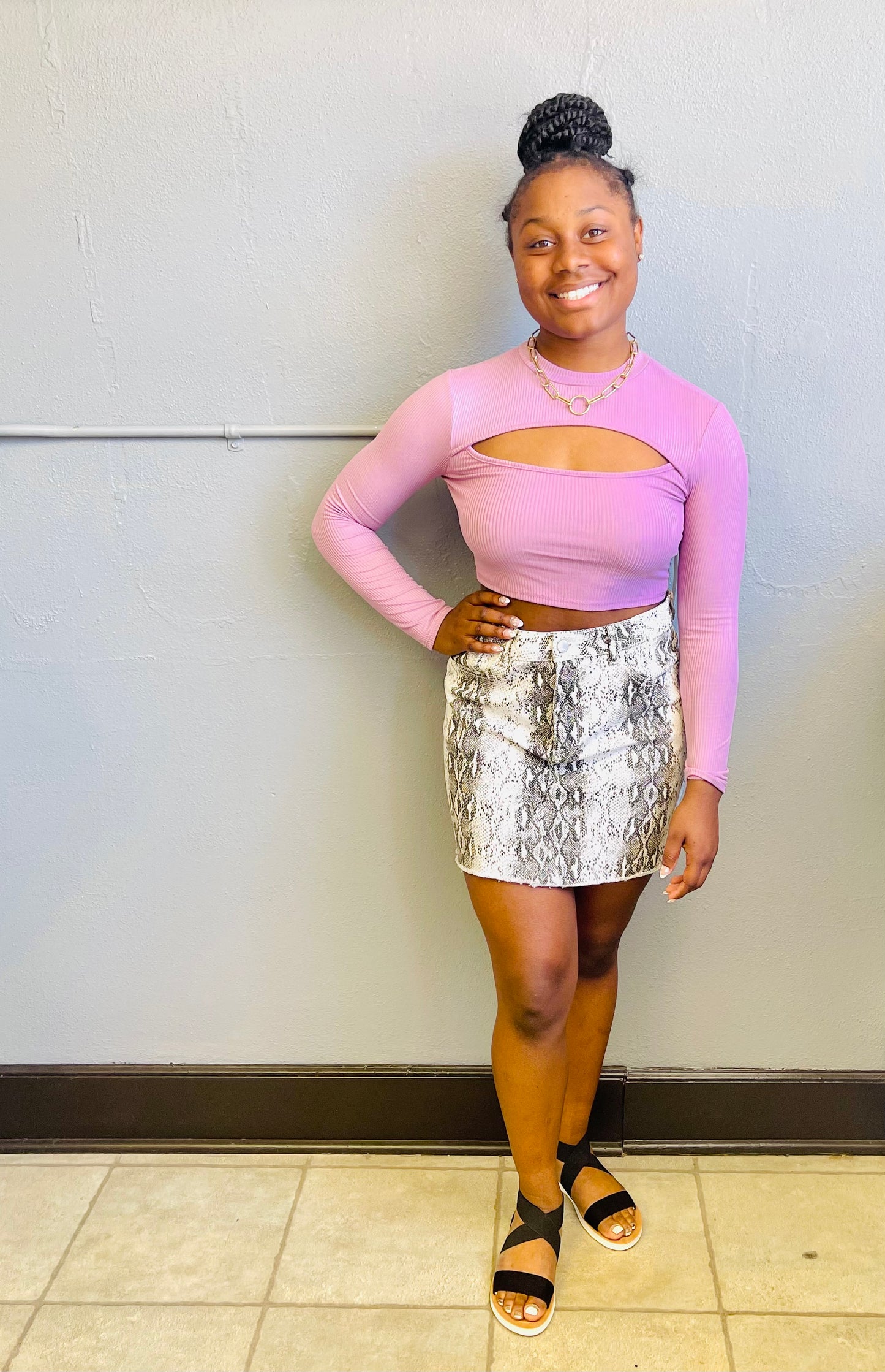 DAVI&DANI- Snake Print Skirt