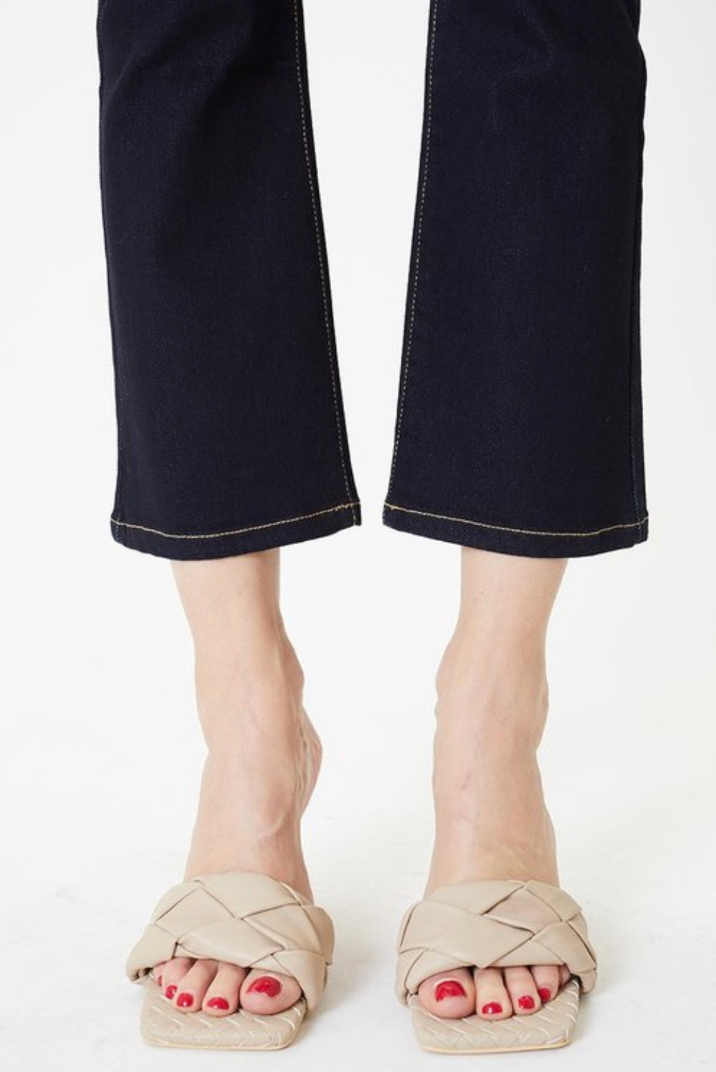 KANCAN-High Rise Kick Flare Capris