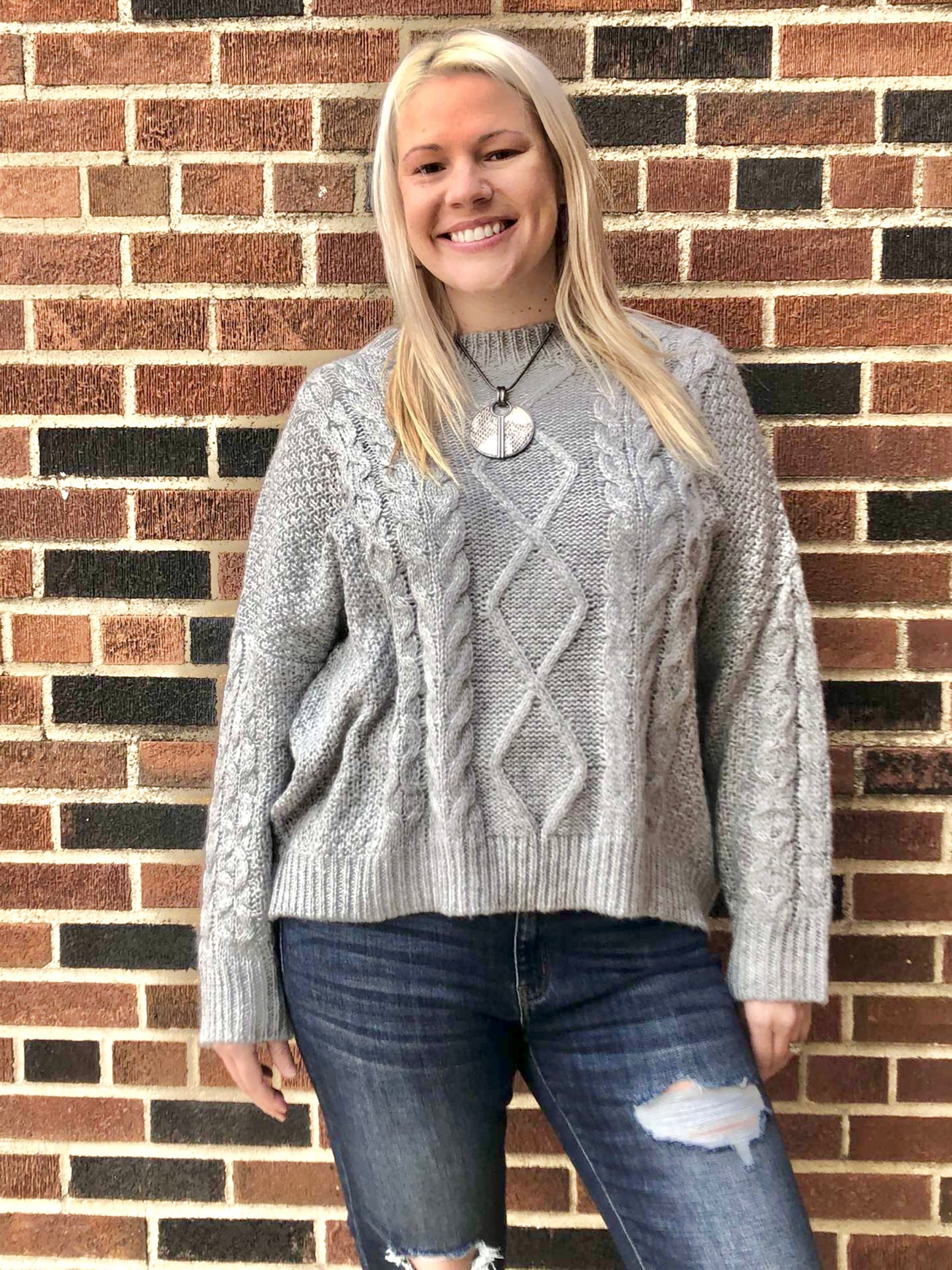 PAPER CRANE- Cable Knit Pretzel Sweater
