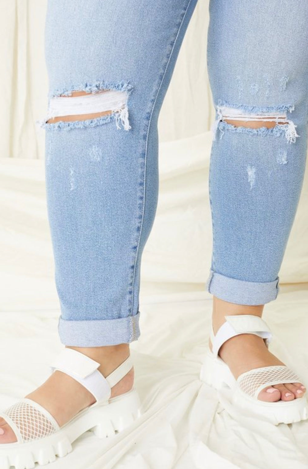 KANCAN- Plus Size High Rise Cuffed Mom Jean