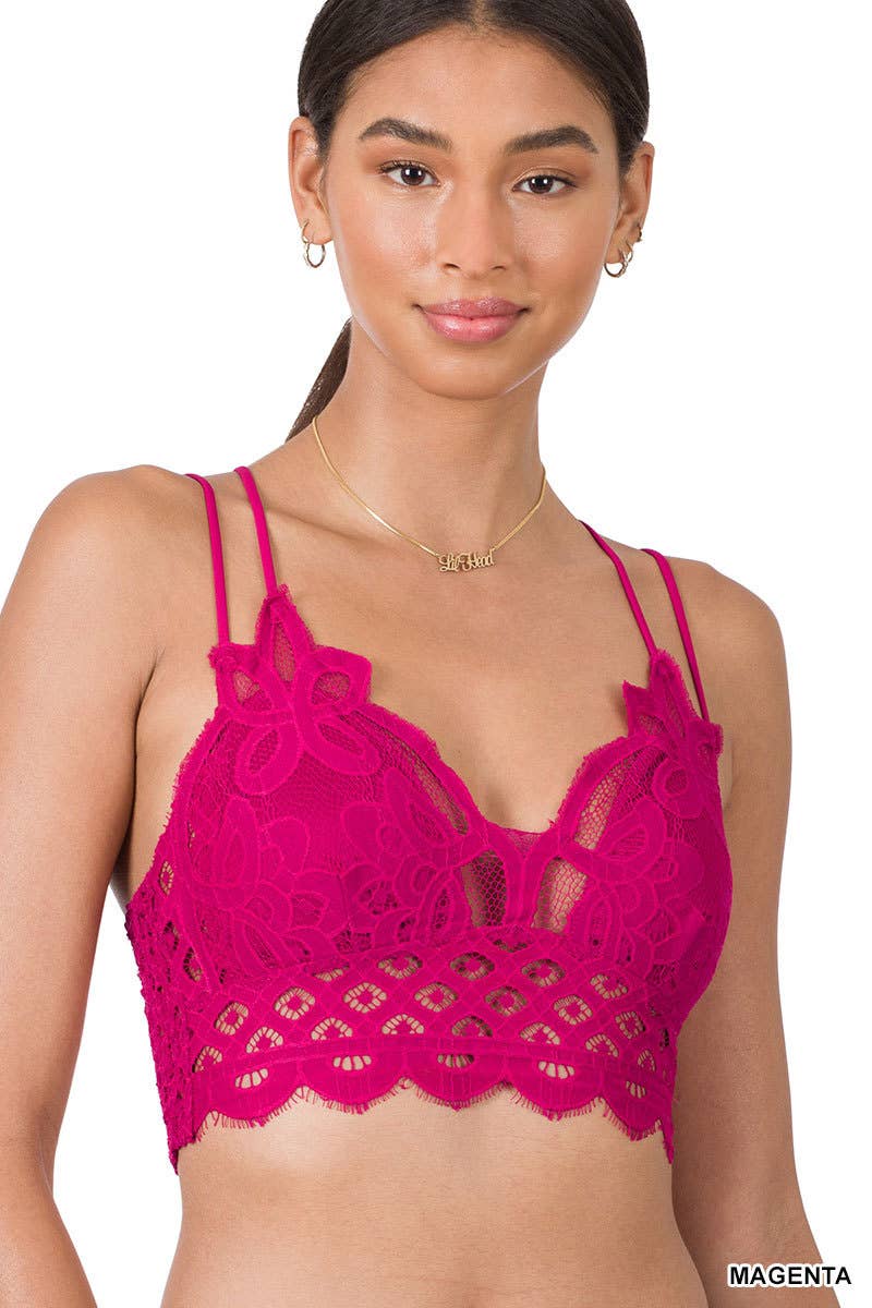 ZENANA- Crochet Lace Bralette w/ Bra Pads