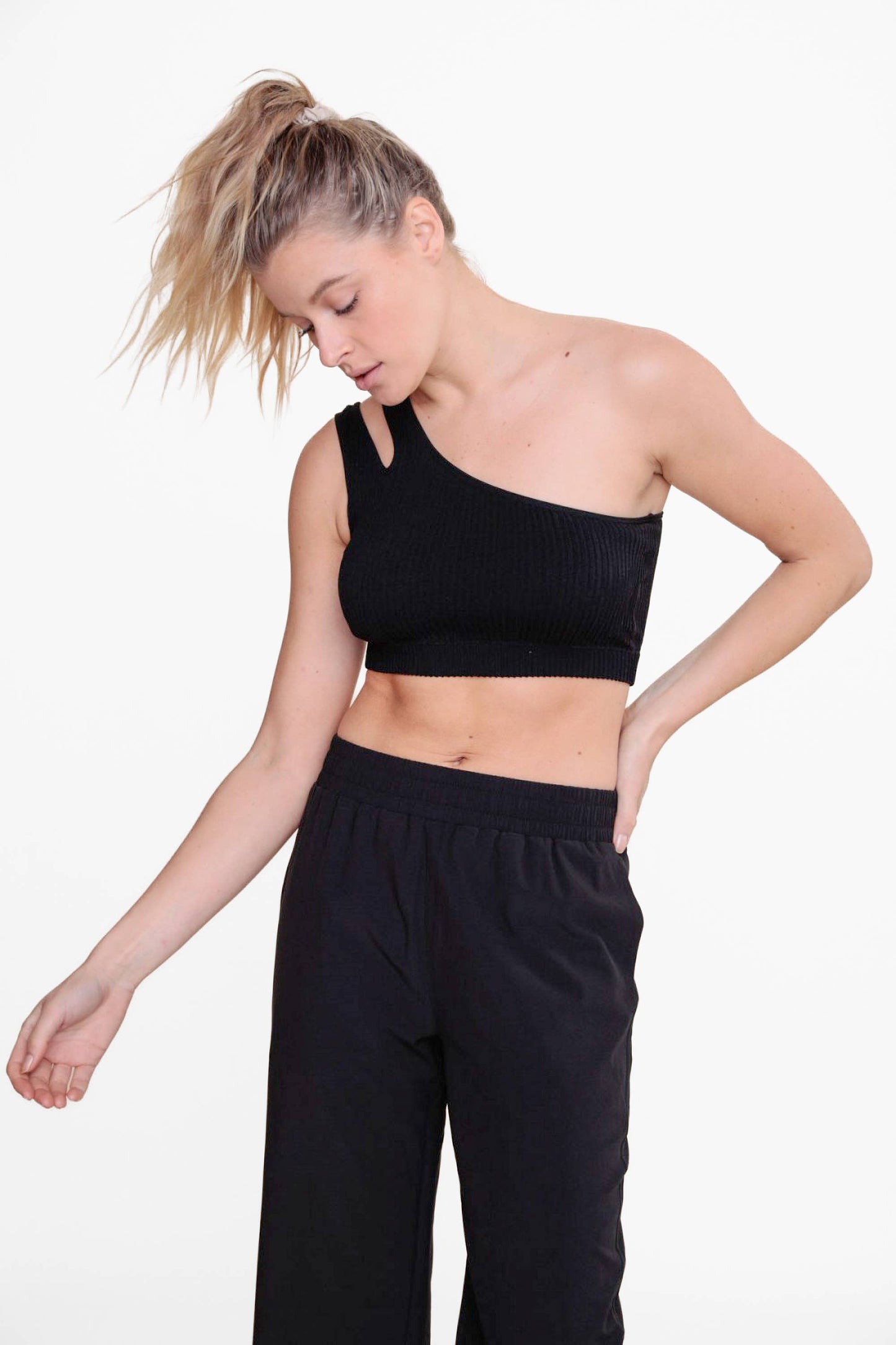 MONO B- Seamless Double Strap One Shoulder Sports Bra