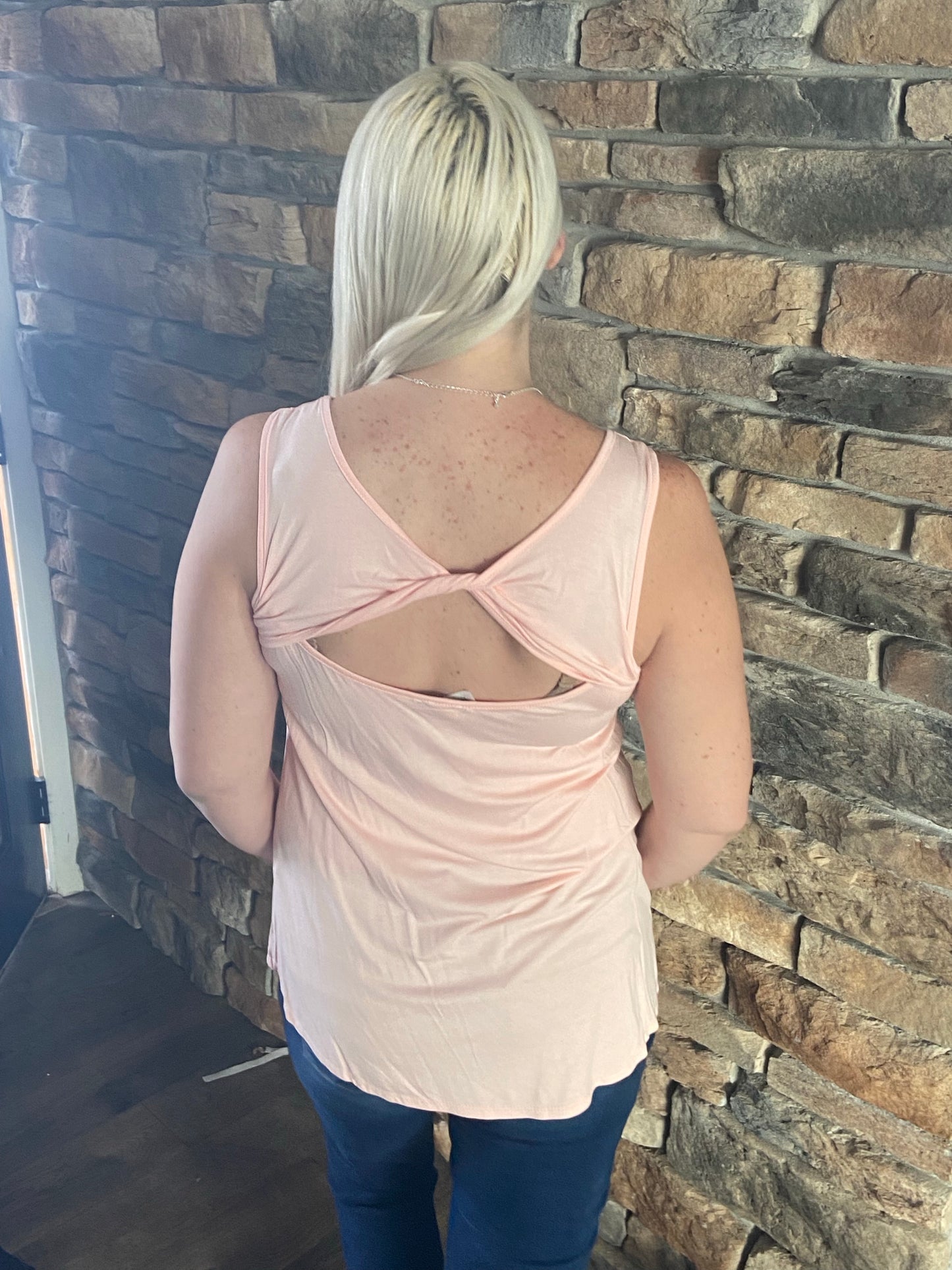 HEIMISH USA- Light Pink Tank Top w/ Back Cutout