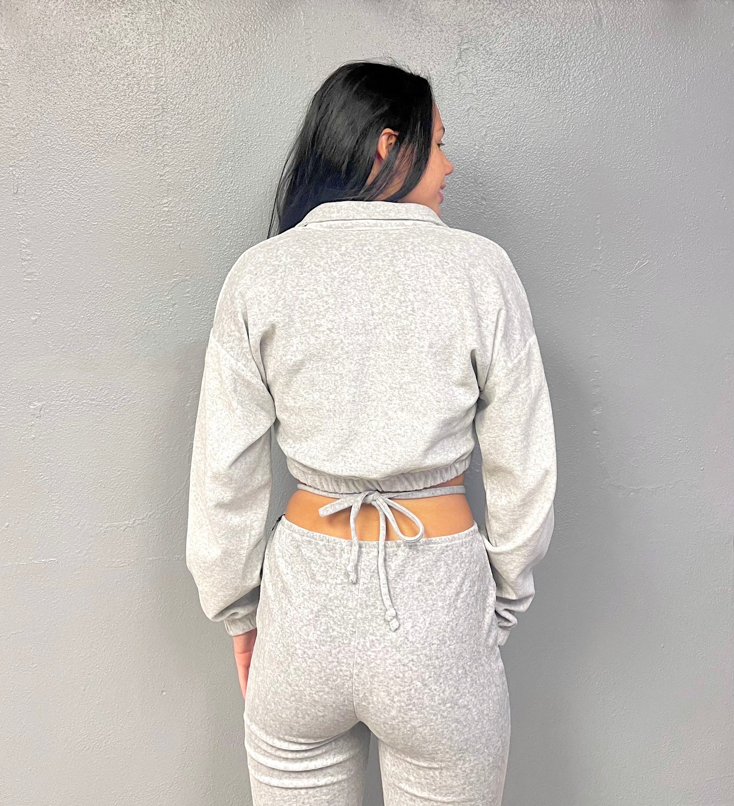 TIMING- Grey Collared Top