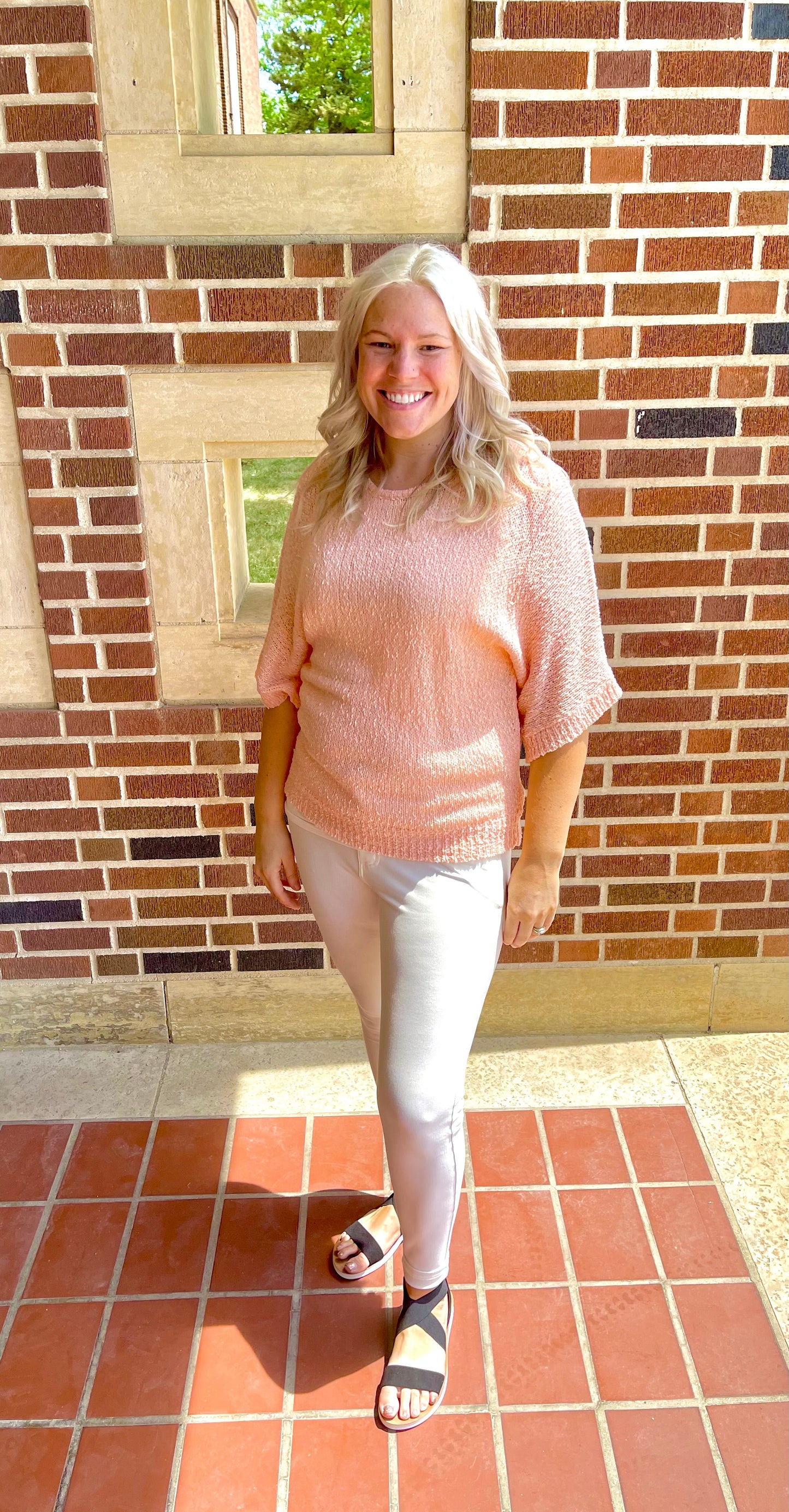 Staccato- Crew Neck, Half Kimono Sleeve, Pullover Sweater