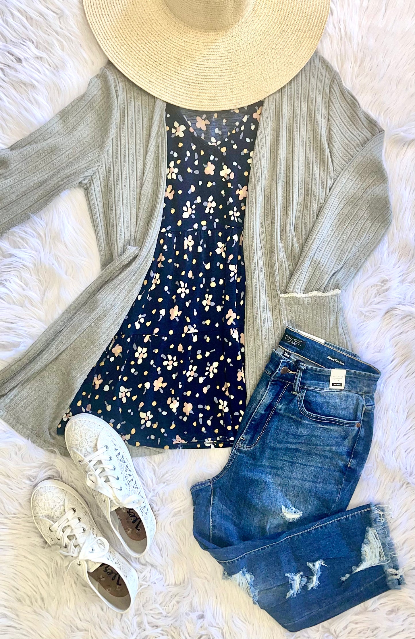 HEIMISH USA- Navy Floral Tank Top