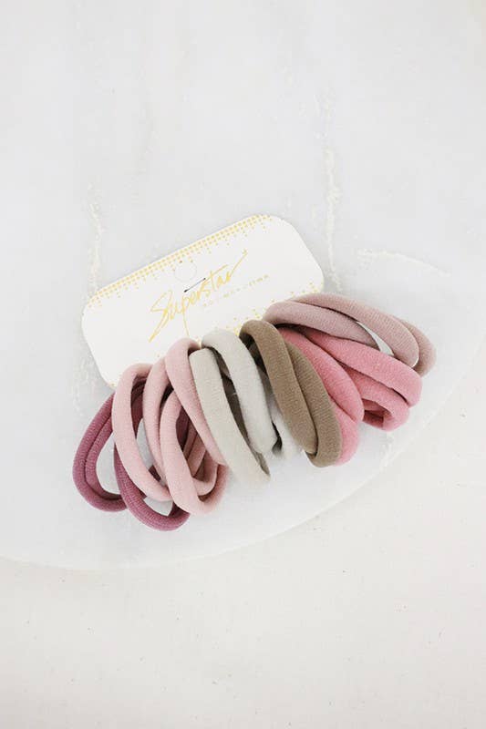 16-Pcs Mauve Tone Hair Tie Set: MIX COLOR / ONE