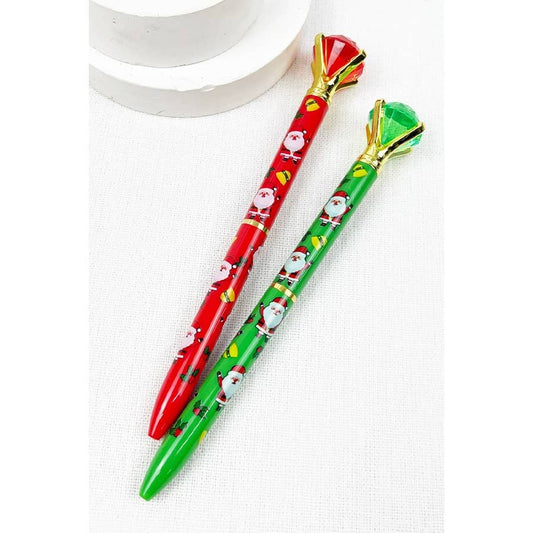 Santa Claus Diamond Ballpoint Pens: MIX COLOR / ONE(12)