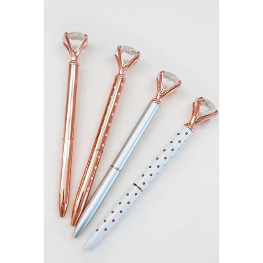Metallic and PolkaDot Mix Diamond Pen Set: MIX COLOR / ONE