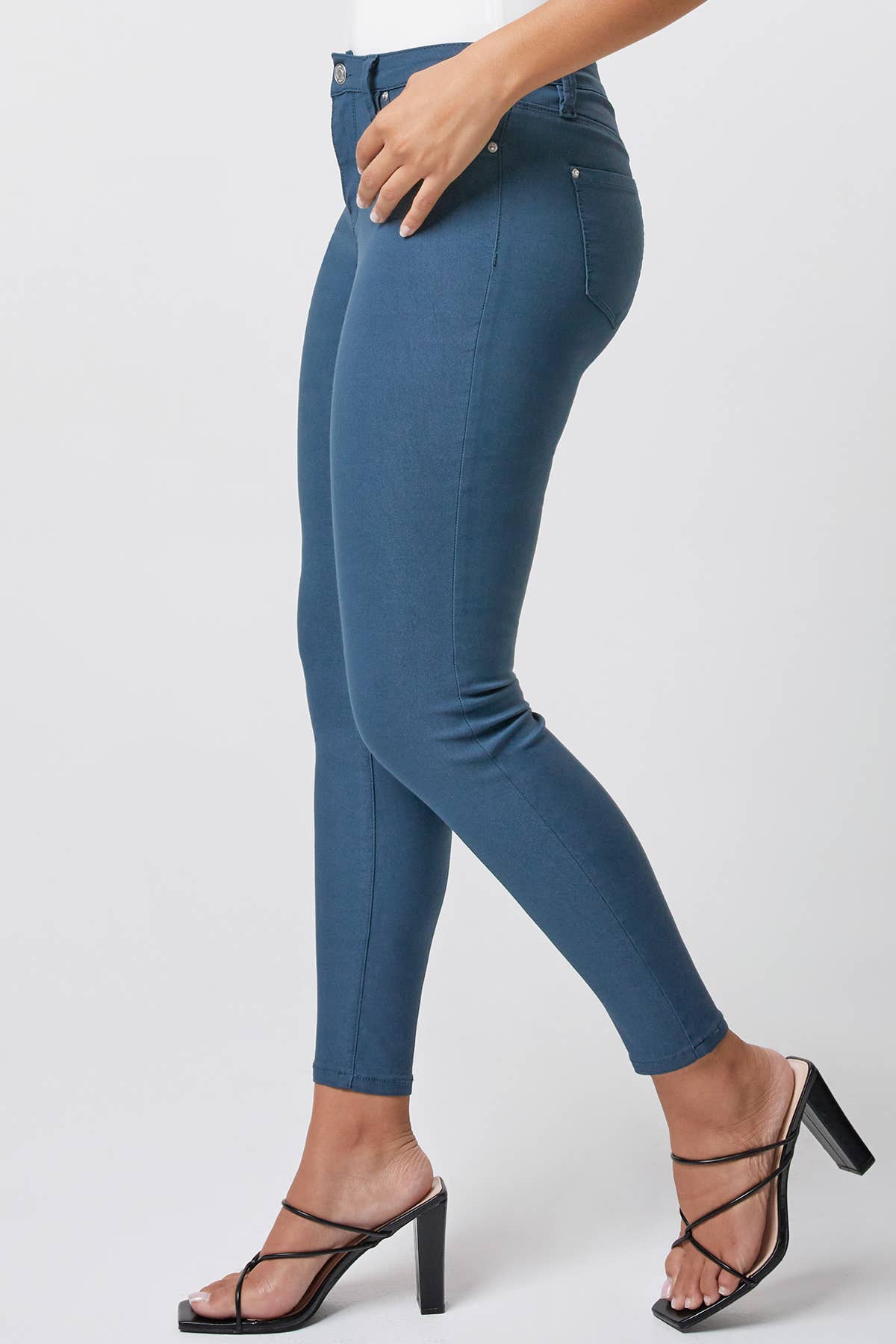Junior Hyperstretch Mid-Rise Skinny Jean: Large / BLSTL-Blue STeel