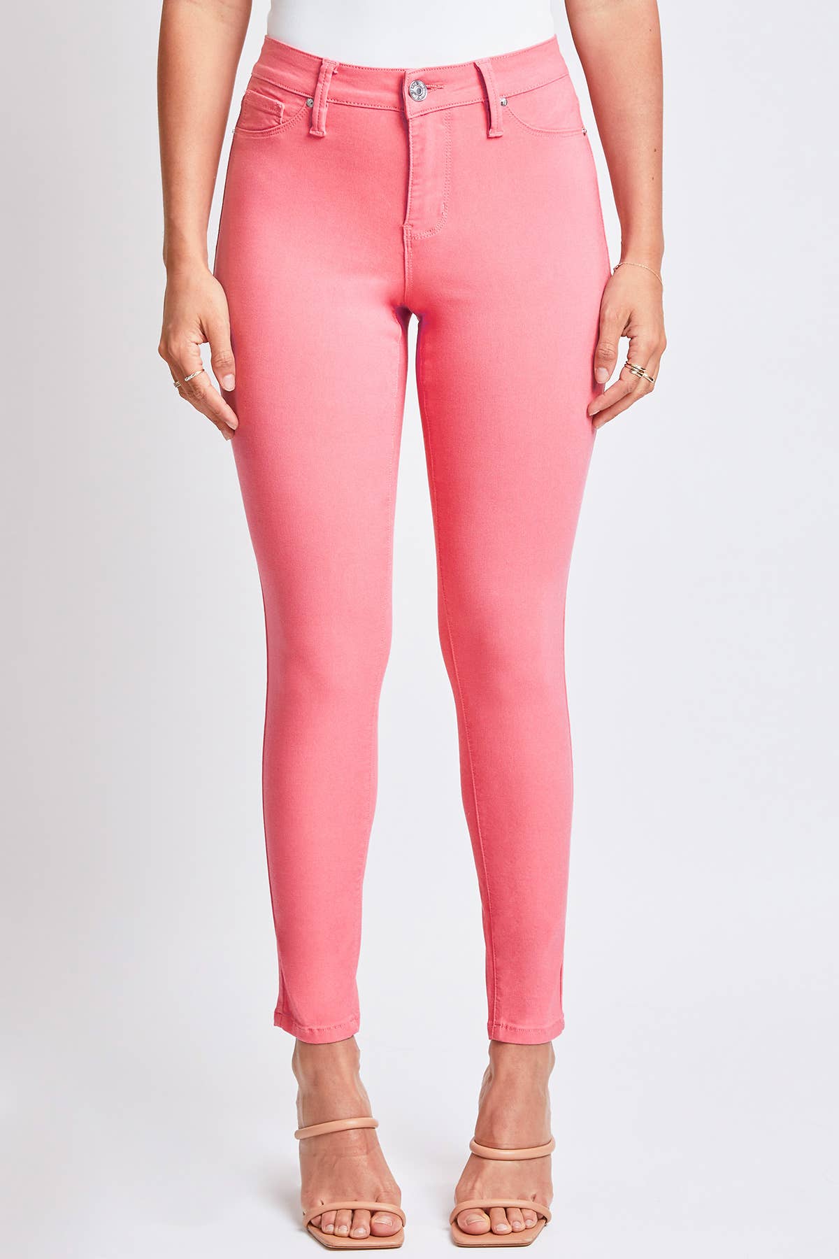 Hyperstretch Mid-Rise Skinny Jean: XL / Junior / Shell Pink