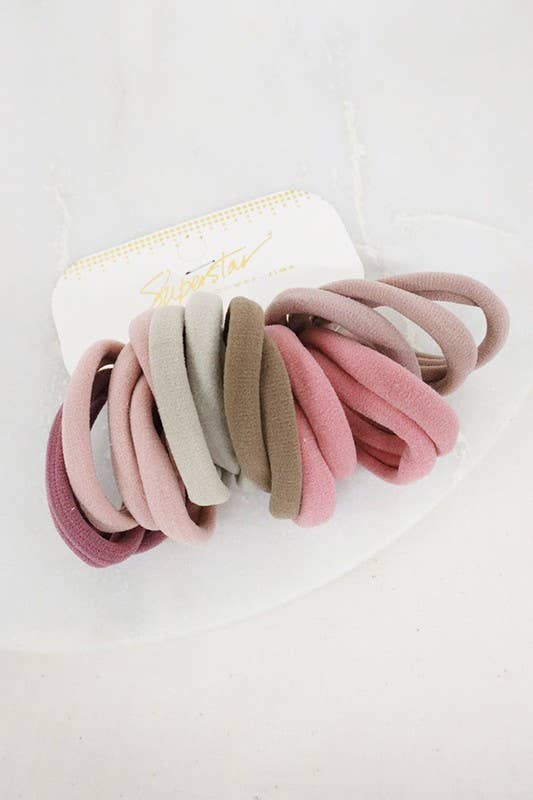 16-Pcs Mauve Tone Hair Tie Set: MIX COLOR / ONE