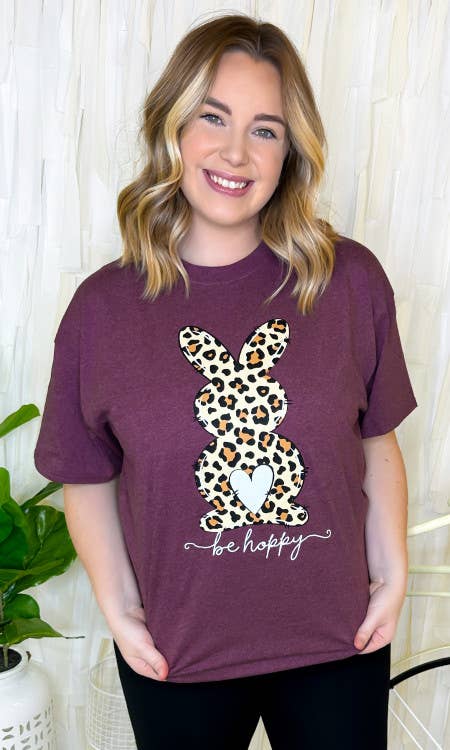 Be Hoppy Leopard Bunny T-Shirt: YL