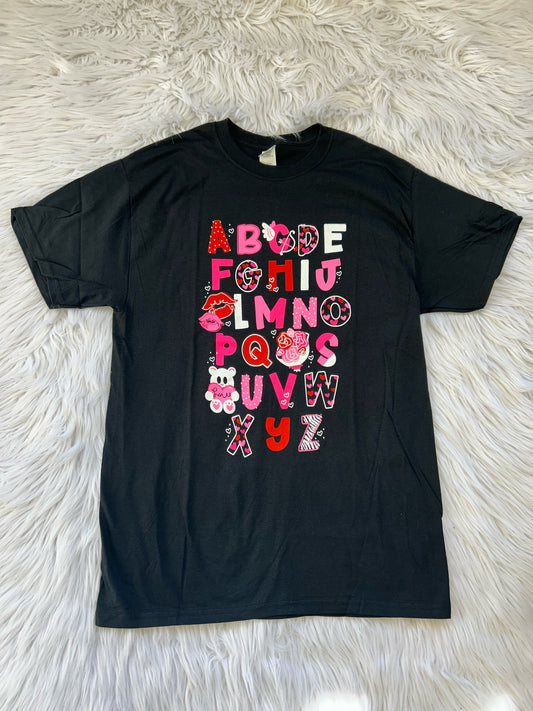Valentines Alphabet T-Shirt